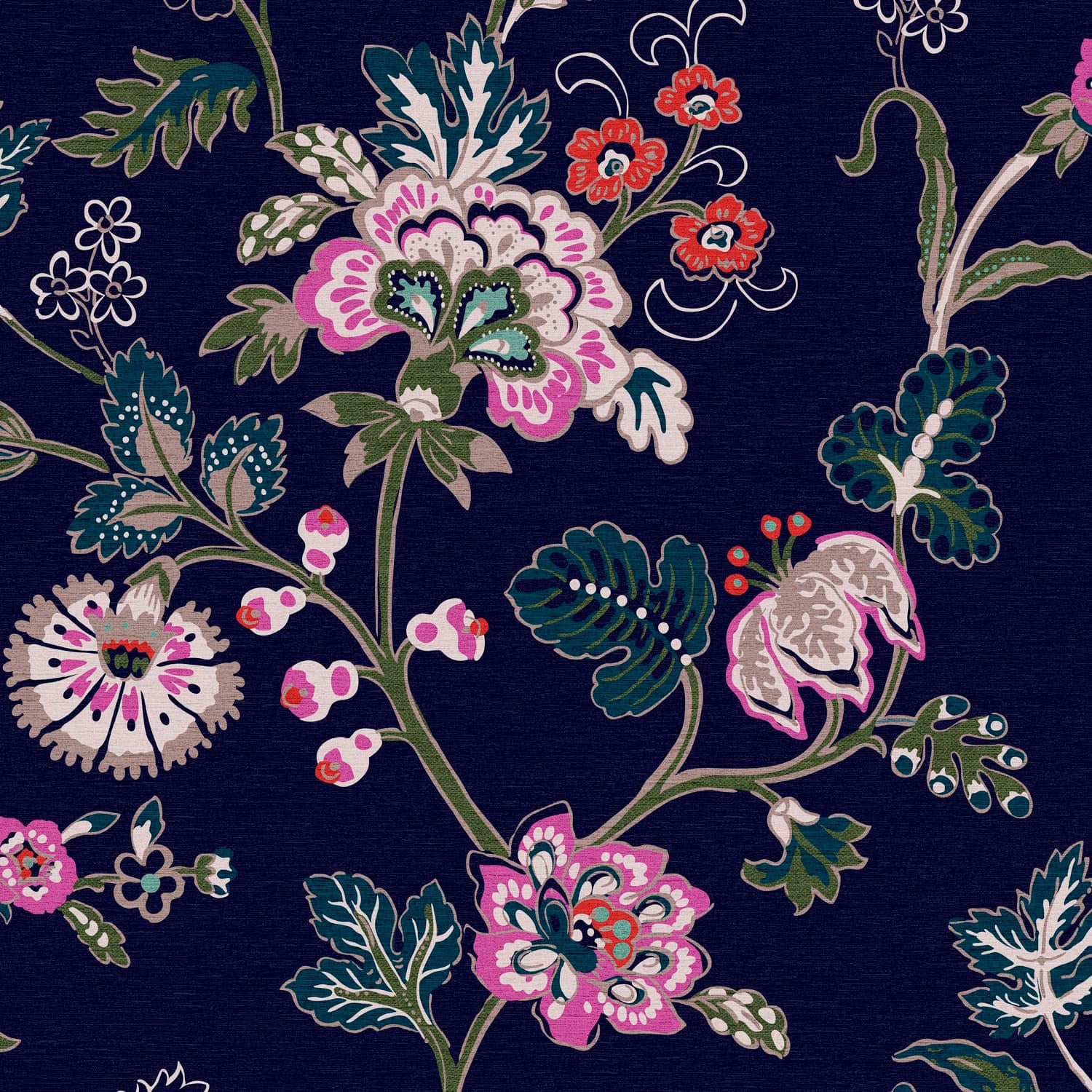 Joules Blau Vliestapete "Vine Cottage Floral Royal Navy" Floral Glatt Floral von Baur