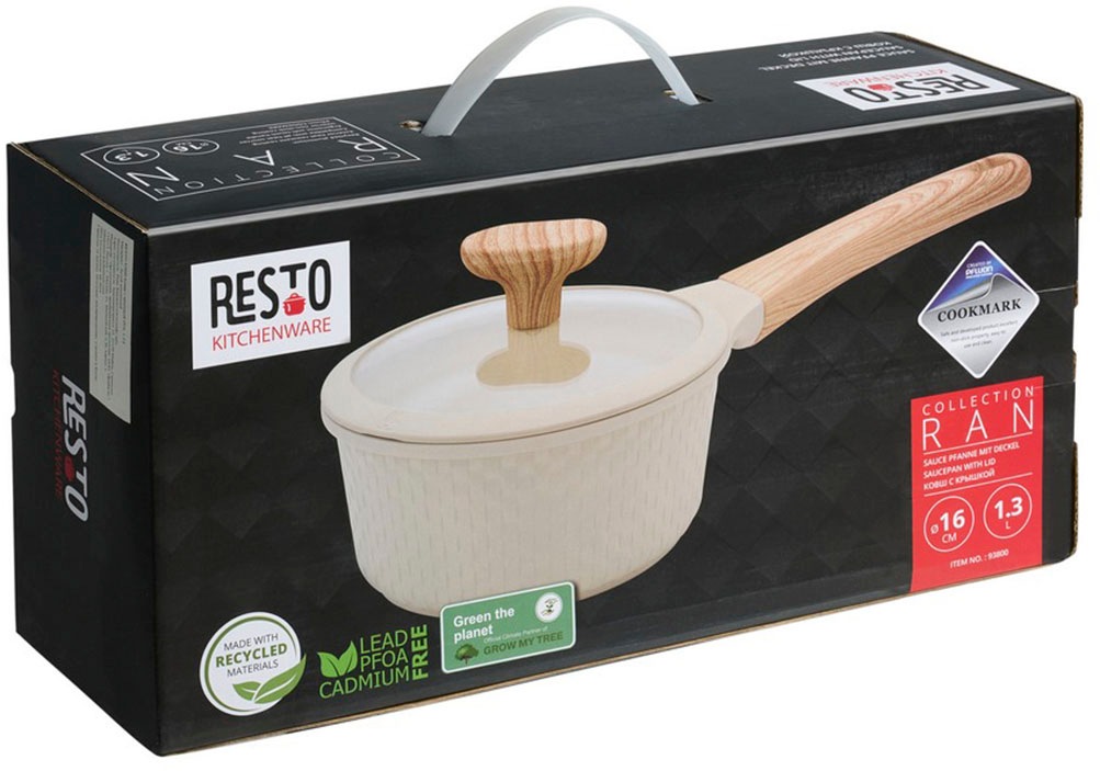 RESTO Kitchenware Kasserolle »Ran, Kochtopf antihaftbeschichtet und spülmaschinenfest«, Aluminiumguss, (2 tlg.), Geeignet für alle Herdarten, auch Induktion, im Geschenkkarton