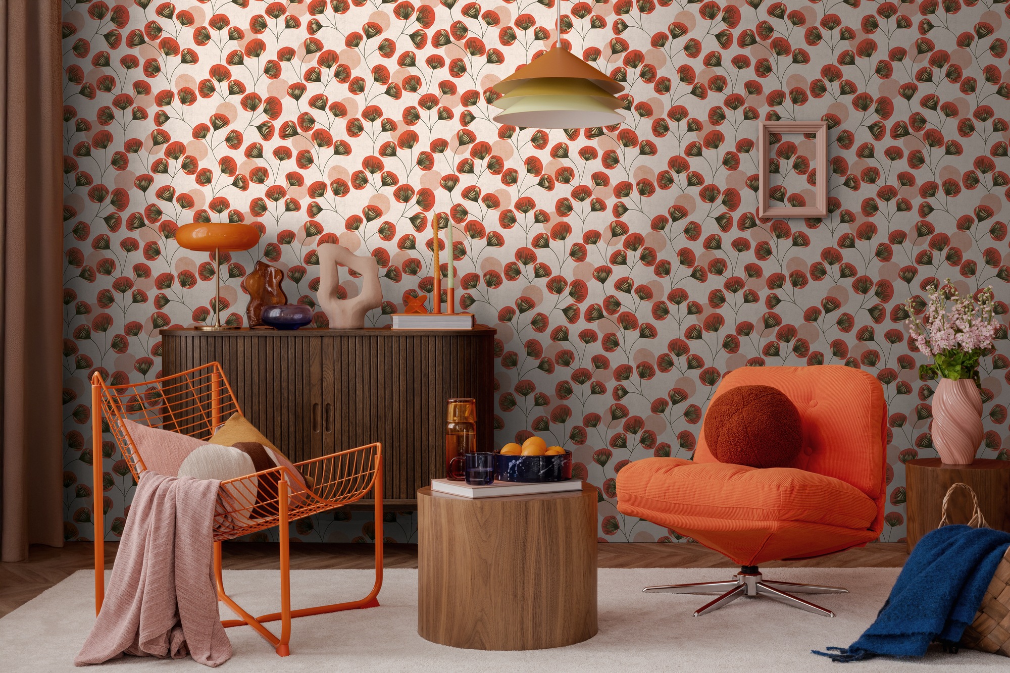 A.S. Création Vliestapete »Retro-Blumentapete mit stilisierten Blüten« matt strukturiert Elegante Blütenoptik für warme, charaktervolle Räume