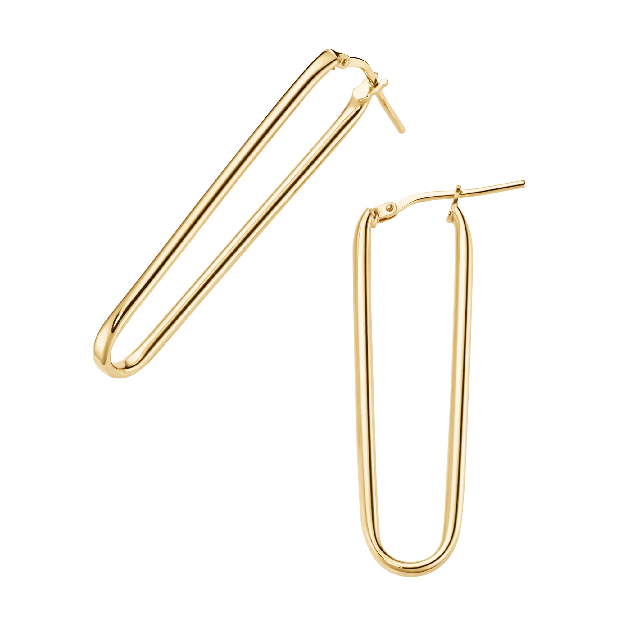 Paar Creolen FIRETTI "Schmuck Geschenk Silber 925 Ohrschmuck Ohrringe länglich oval", gelbgoldfarben, Ohrringe, Damen, Silber 925 (Sterlingsilber)