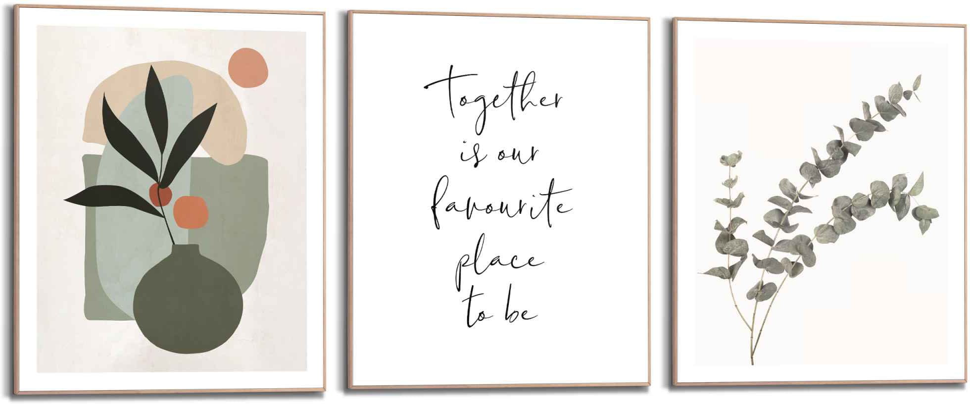 Reinders Wandbild "Trendy zusammen Natur - Abstrakt - Blumen - Formen" 3 St günstig online kaufen