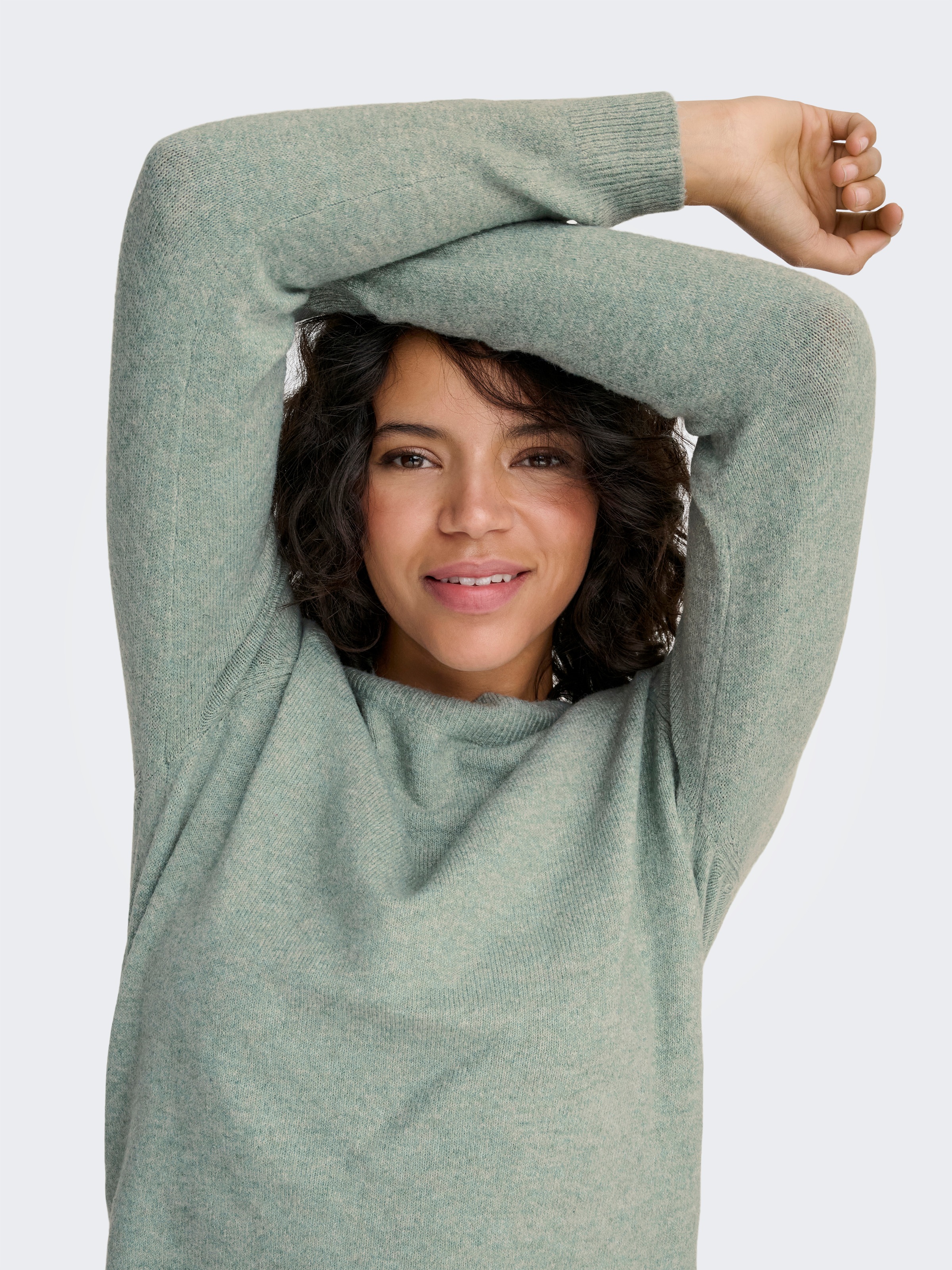ONLY Rundhalspullover »ONLRICA LIFE L/S PULLOVER  KNT NOOS« Materialmix, regular fit