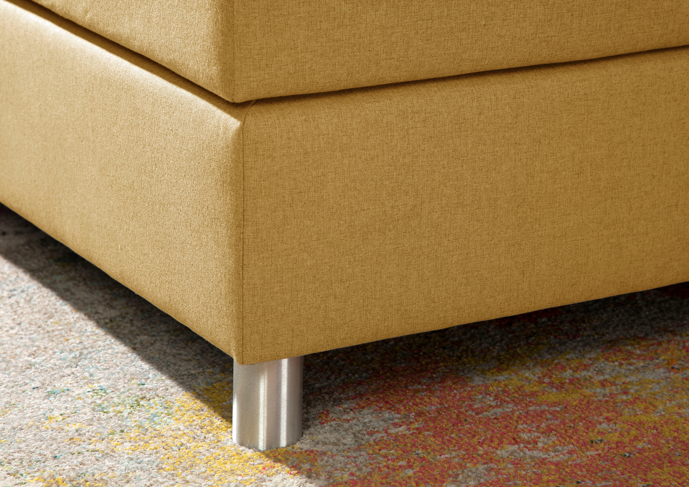 Boxspringbett HOME AFFAIRE "Parla", gelb (curry), L:218cm, 100% Polyester, Komplettbetten, Boxspringbett, incl. Topper, 4 Farben in 4 Breiten, 2 Härtegraden, 3 Matratzenarten 2