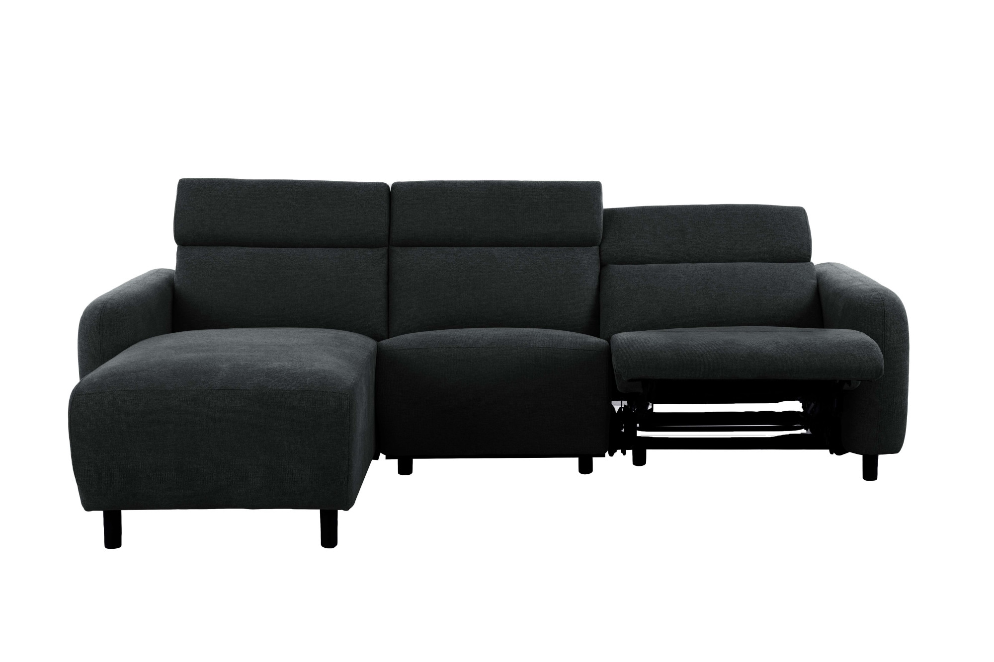 Home affaire Ecksofa »SKAANE Struktur, L-Form, 274 cm, manuelle u. elektrische Funktion,«, Kopfteilverstellung, Relax-und Liegefunktion, Federkernpolsterung