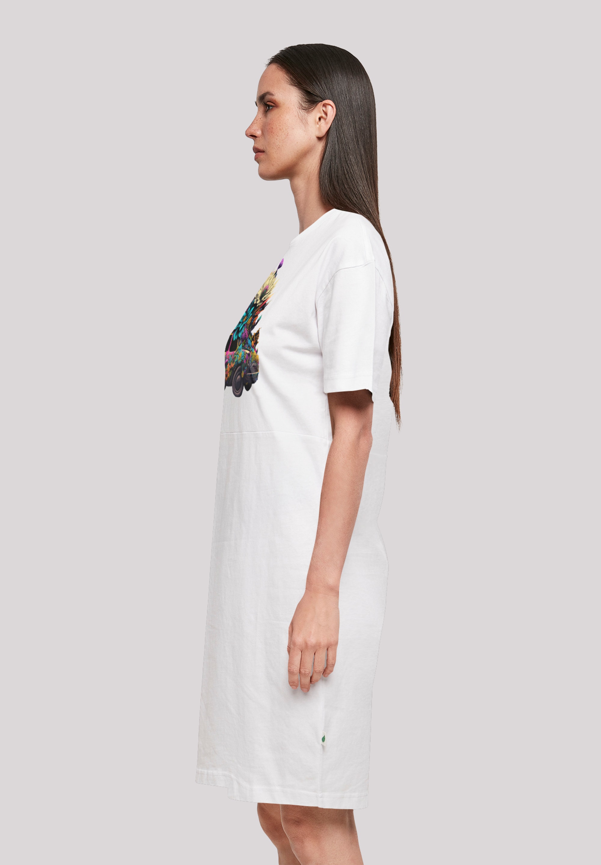 F4NT4STIC Shirtkleid »Blumen Auto«, Print