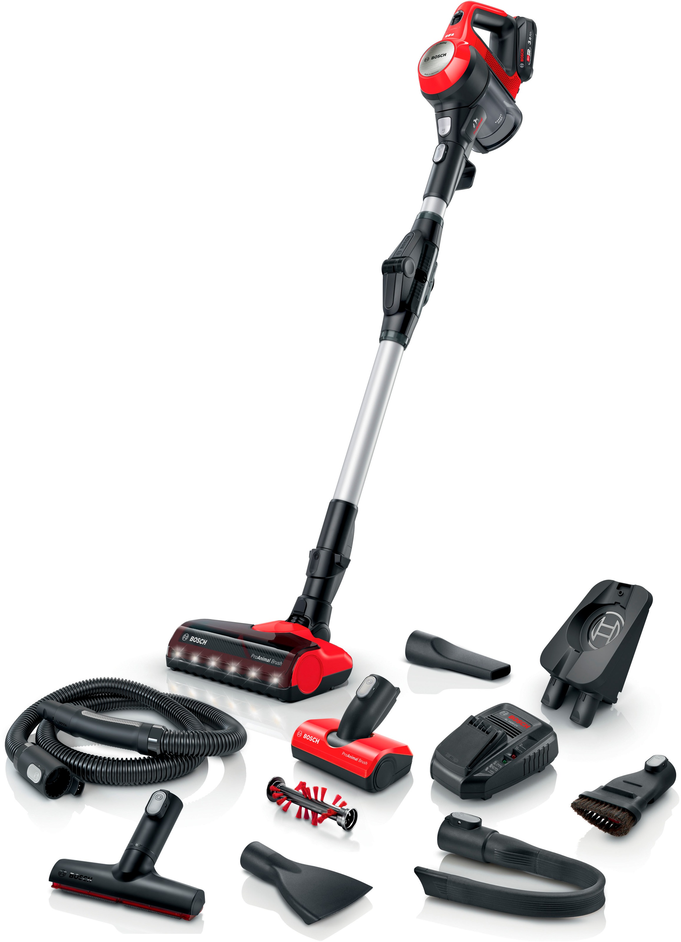 Bosch BKS711Pet Akku Staubsauger (0,3 l, Akkulaufzeit: 40 min, tornadorot)