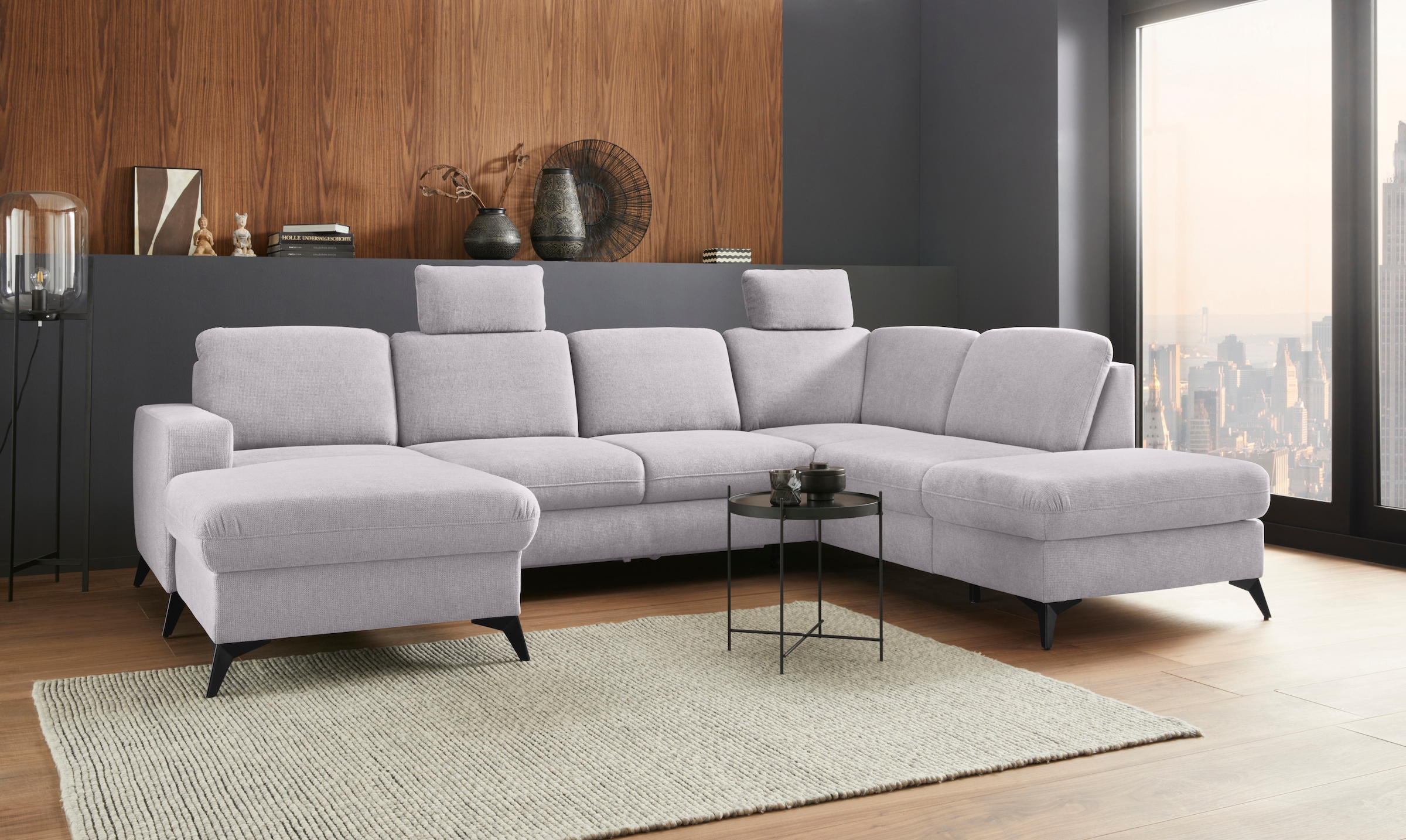 Home affaire Wohnlandschaft "Lolland U-Form" Wahlweise mit Bettfunktion und günstig online kaufen