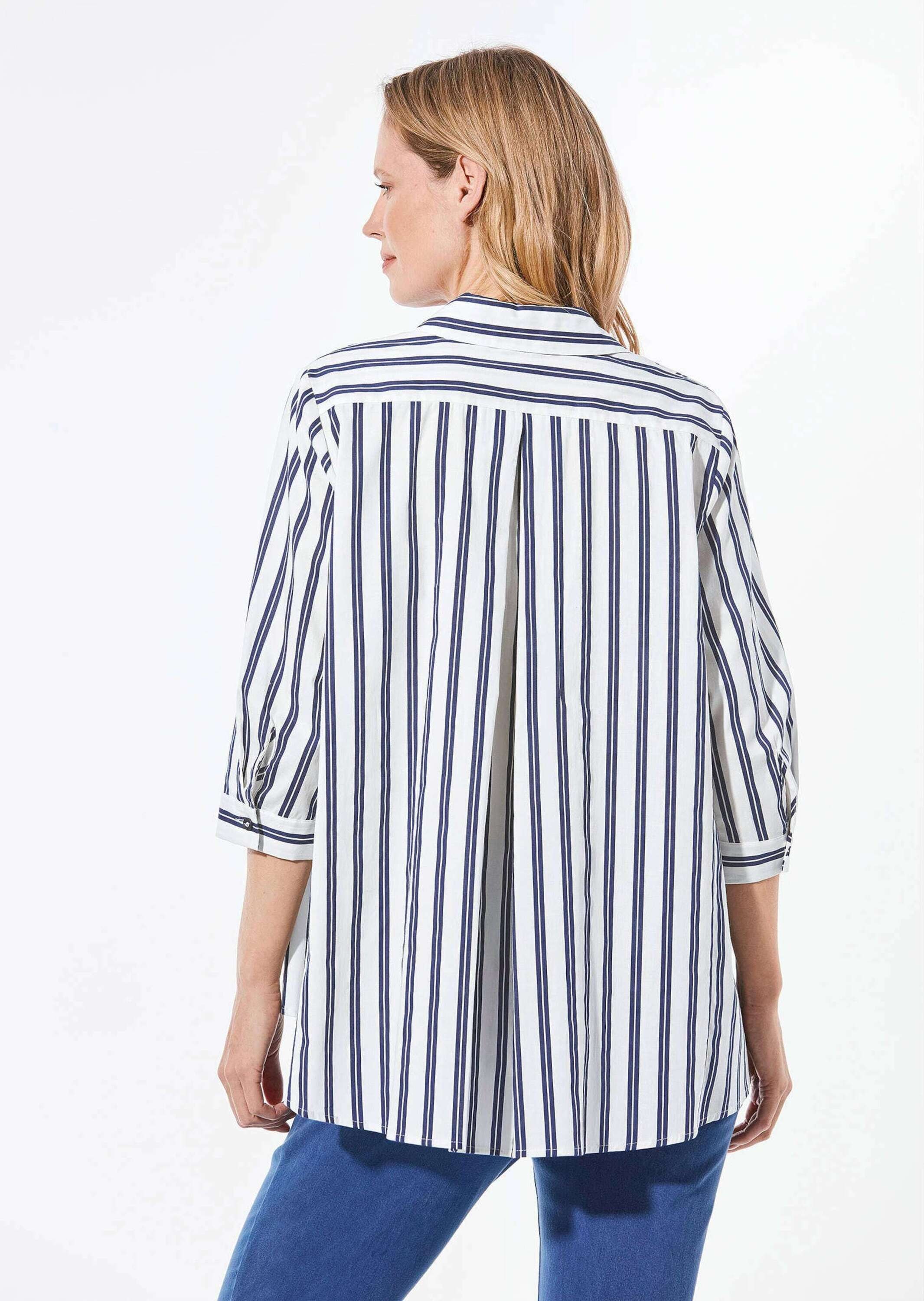 GOLDNER Kurzarmbluse »Bluse Schlichte Baumwoll-Bluse mit 3/4-Arm«