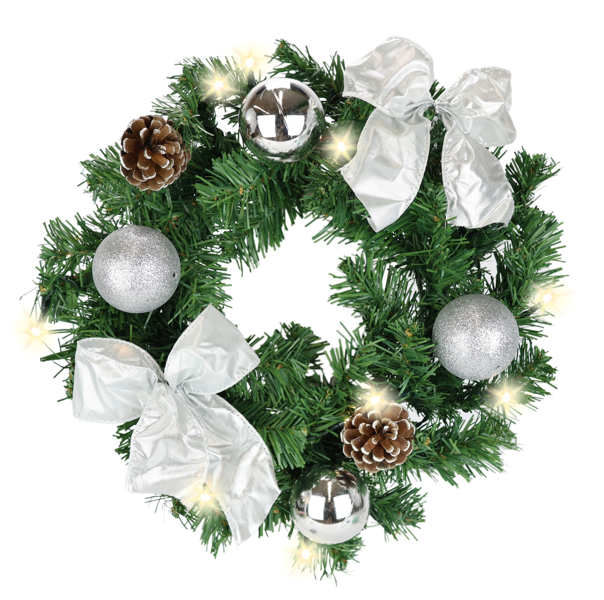 I.GE.A. Kunstkranz "LED-Weihnachtskranz dekoriert" Kranz mit Kugeln Schleif günstig online kaufen