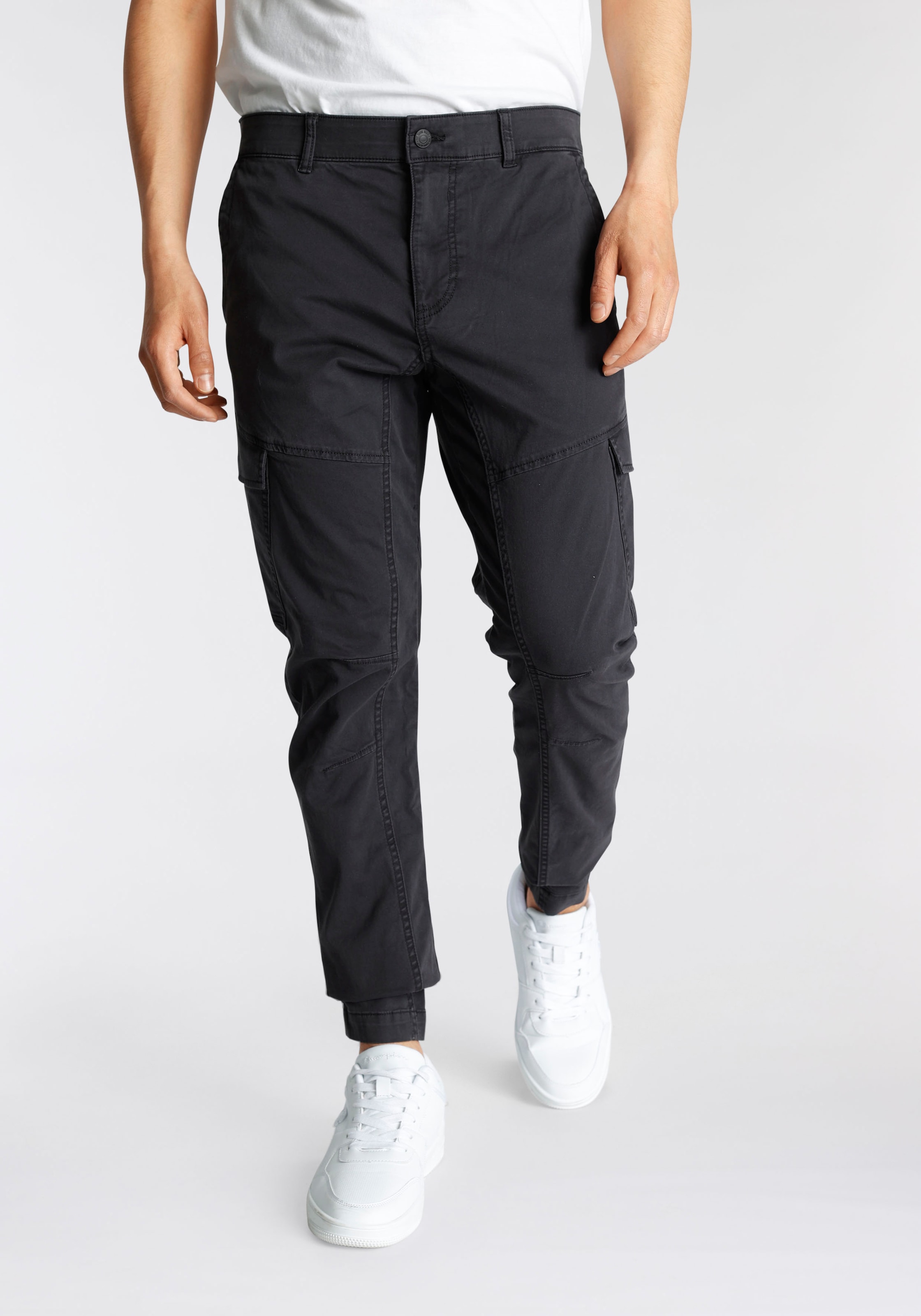 TOM TAILOR Denim Cargohose, mit Bügelfalten