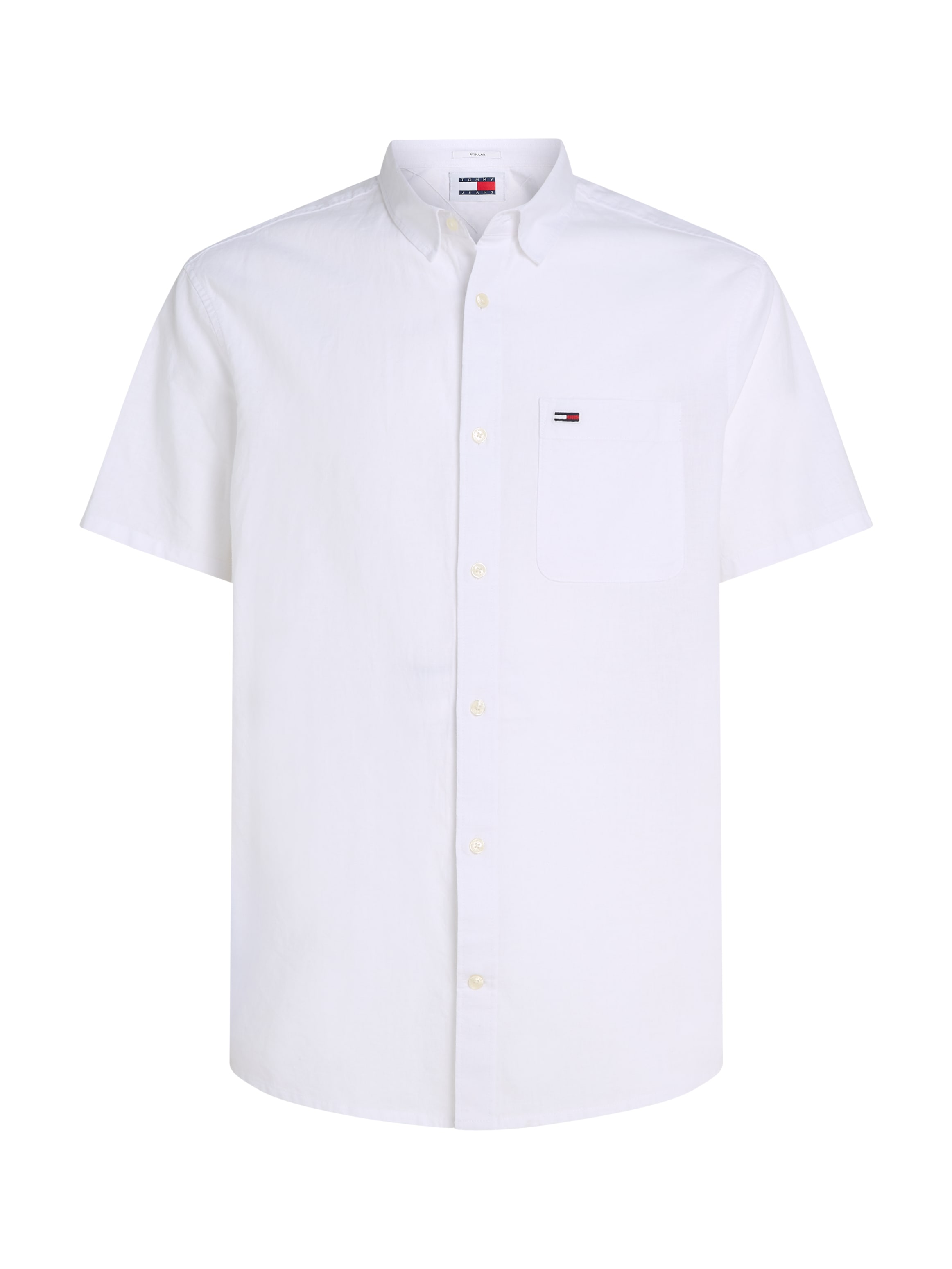 Tommy Jeans Kurzarmhemd »TJM REG LINEN BLEND SS SHIRT«, mit Logostickerei