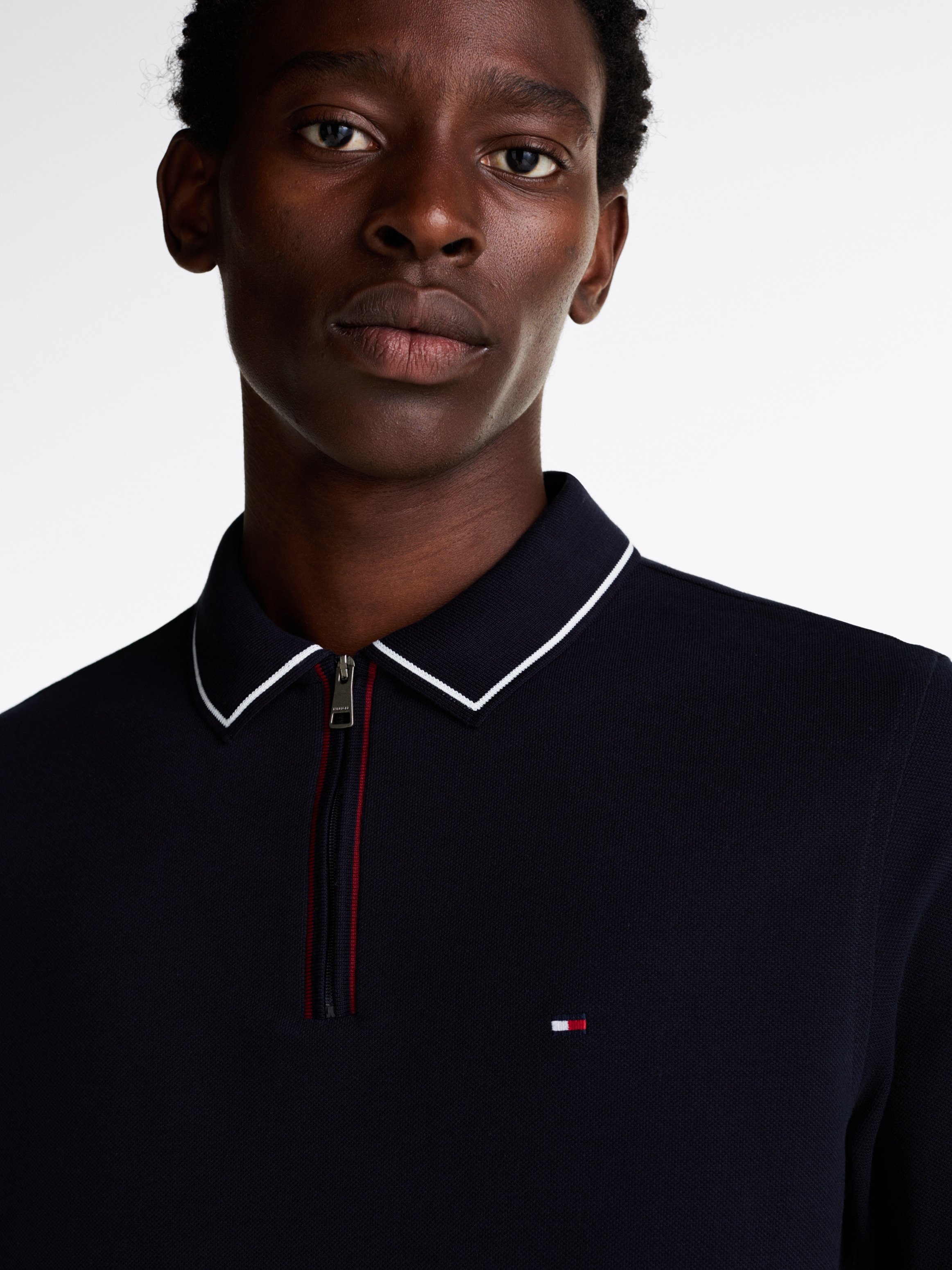 Tommy Hilfiger Langarm-Poloshirt »LS ZIP RWB DETAIL REG POLO«