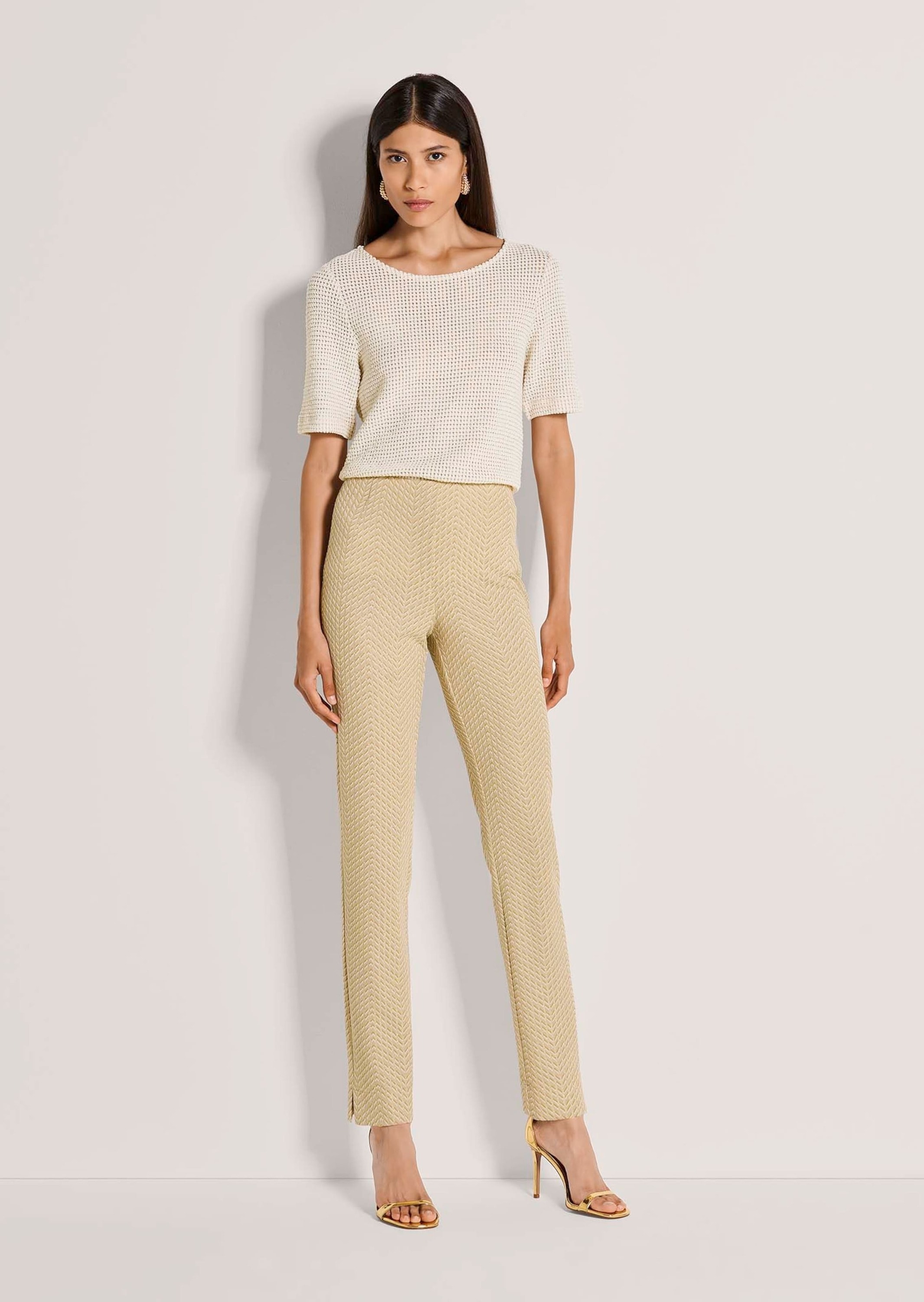 MADELEINE Jerseyhose »Jerseyhose Jacquardhose mit grafischem Muster«  Teilungsnaht