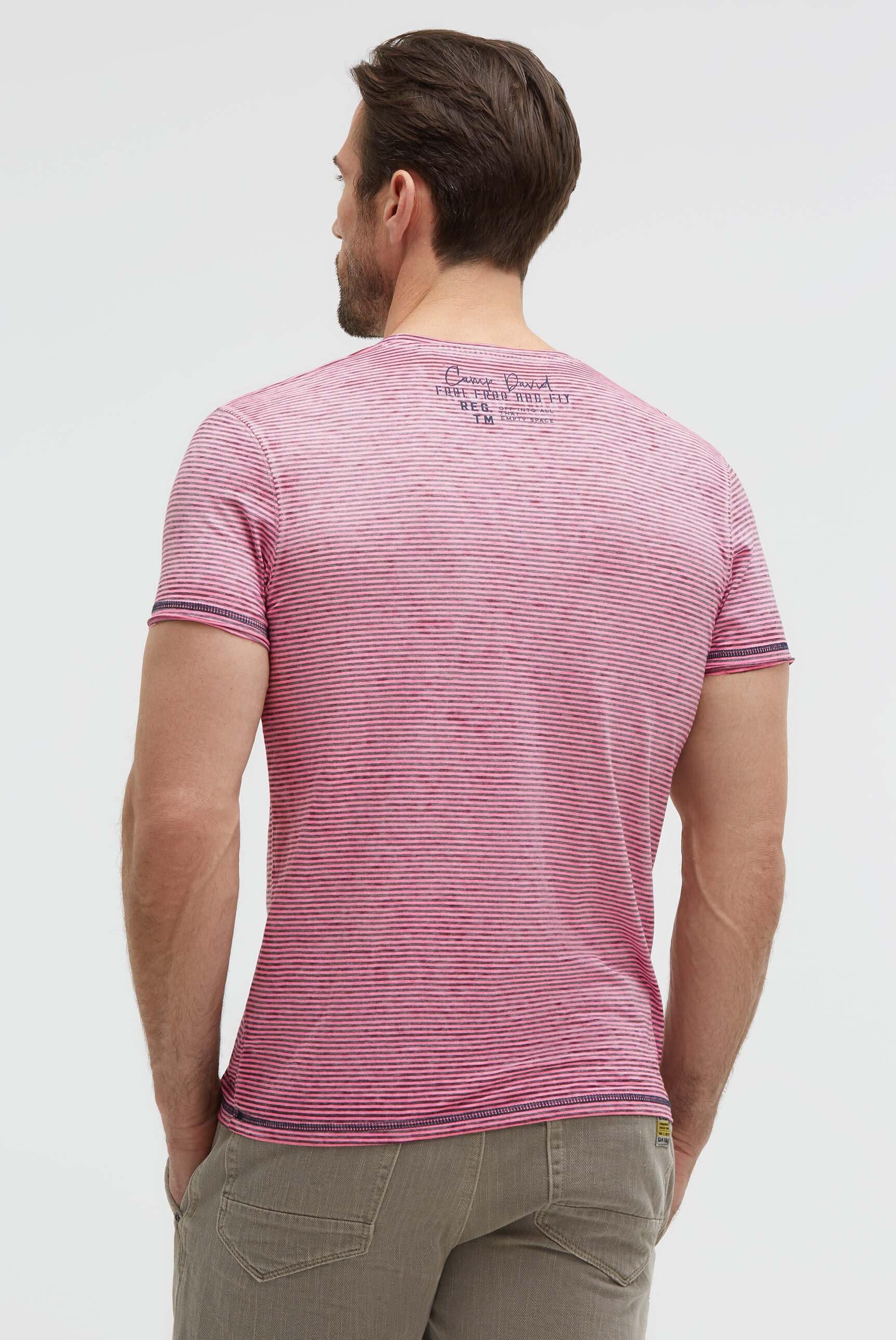 CAMP DAVID Rundhalsshirt mit Ausbrenner-Effekten