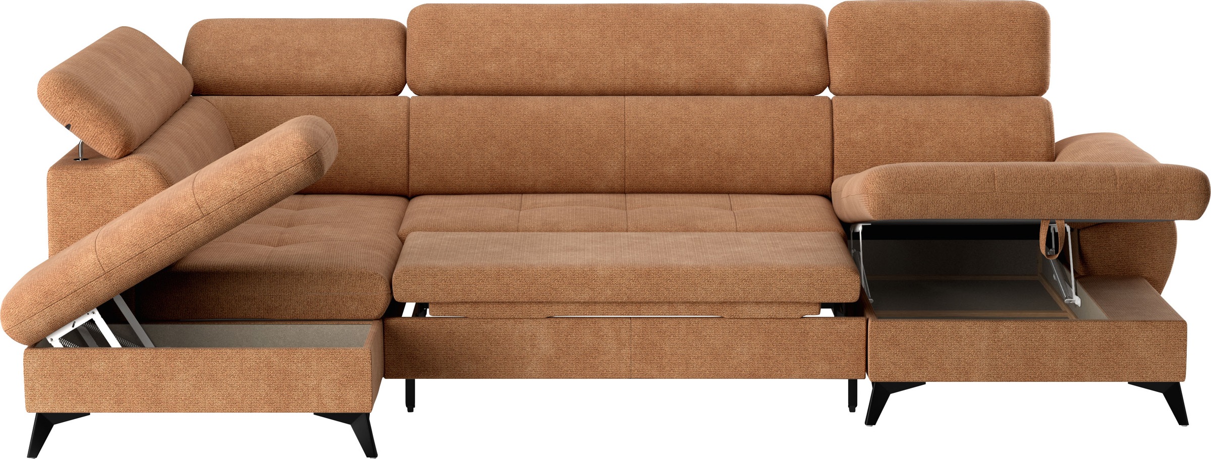 COTTA Wohnlandschaft »Hudson U-Form«, mit Kopfteilverstellung, wahlweise mit Bettfunktion & Bettkasten