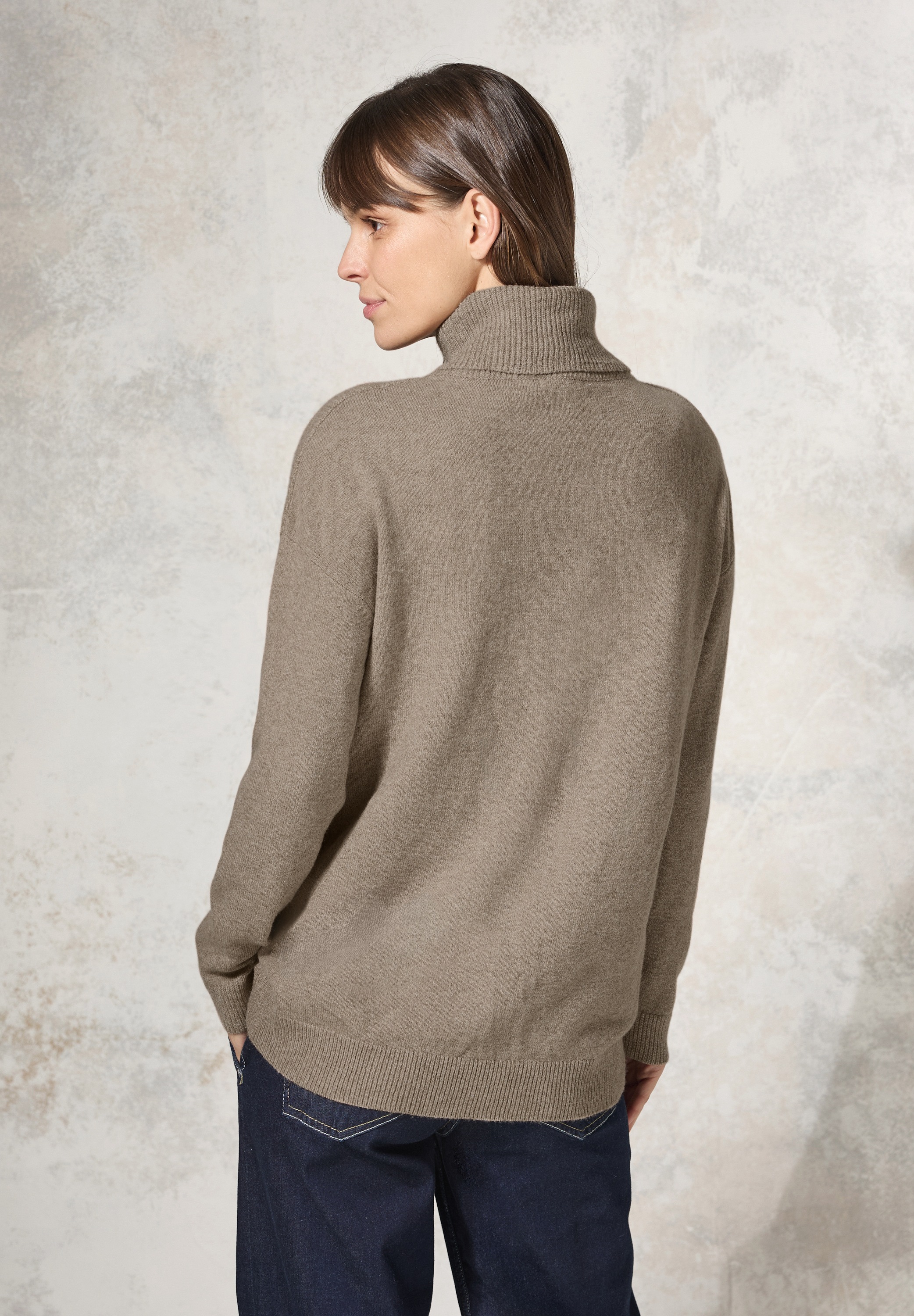 Cecil Rollkragenpullover, aus softem Materialmix