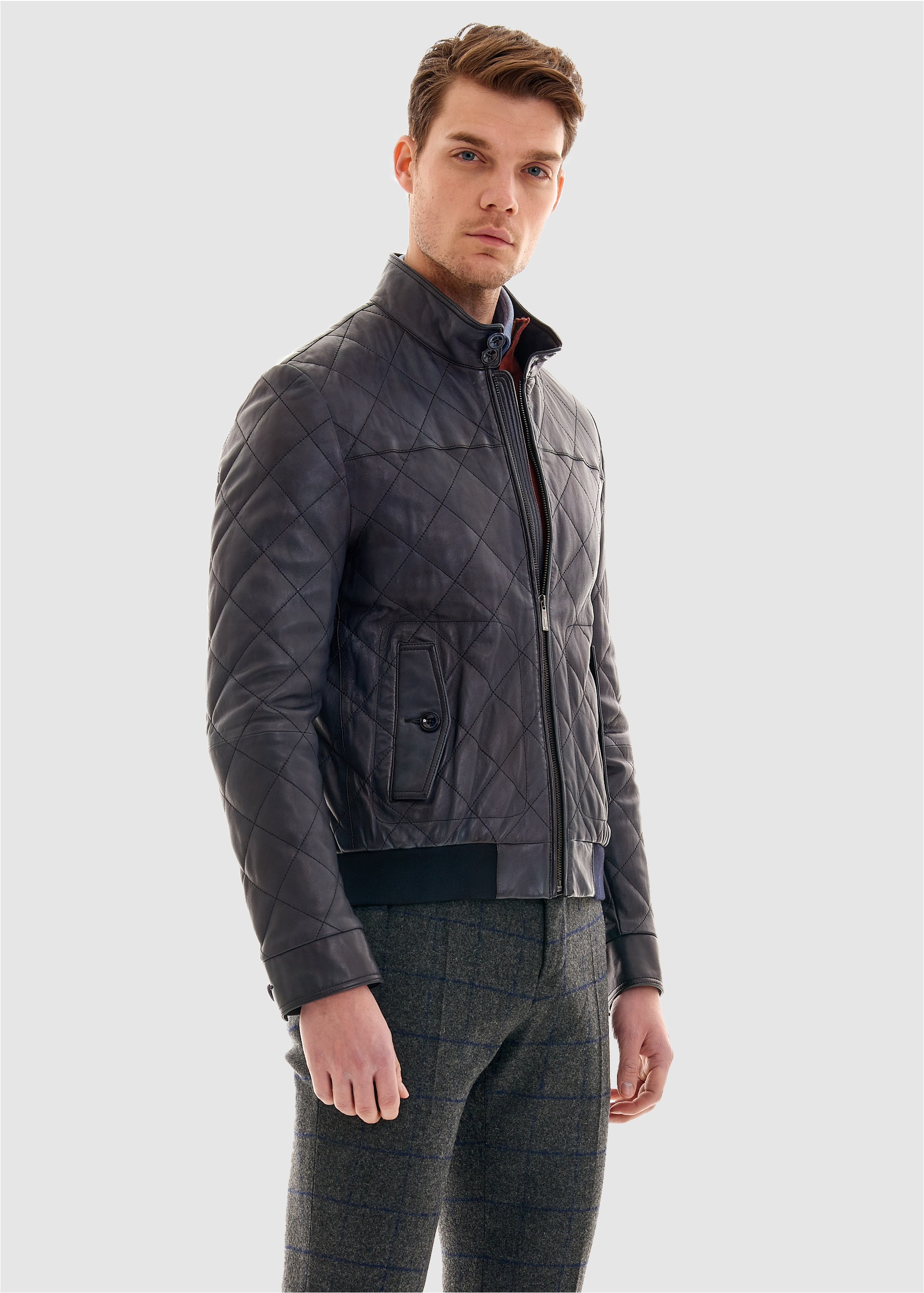 Pierre Cardin Lederjacke, mit schickem Stepp-Muster