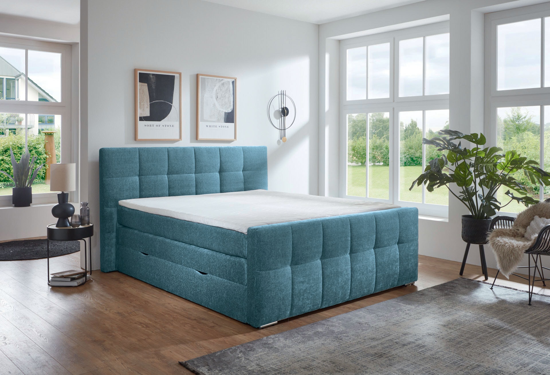 Places of Style Boxspringbett »Rosà«, H3/H3, H3/H4, H4/H4 möglich