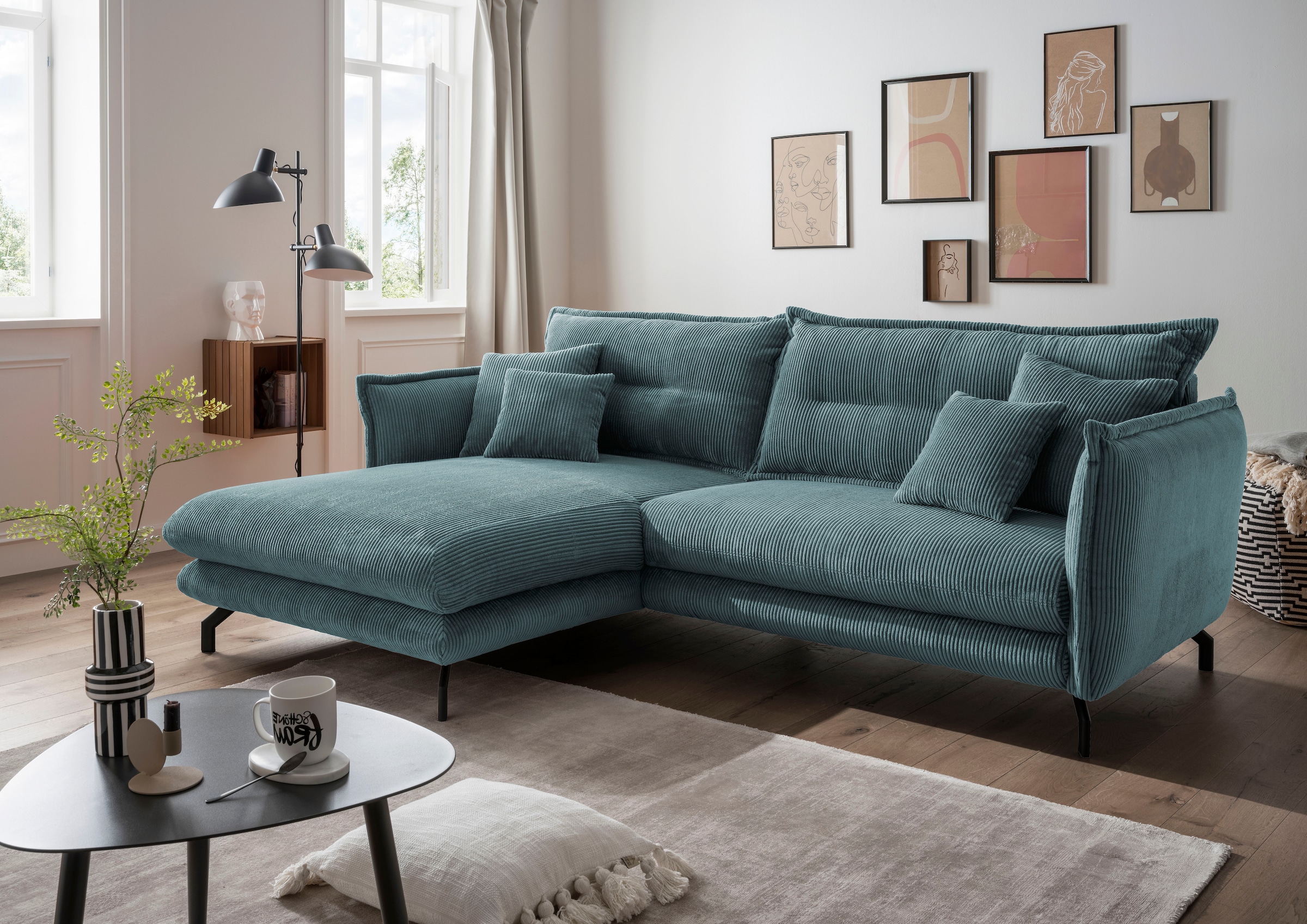 Home affaire Ecksofa "LAVA Breite 255 cm, modern und elegant, aktuelle Kiss günstig online kaufen