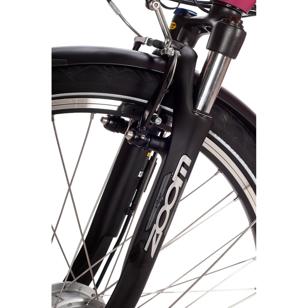 SAXONETTE E-Bike »Comfort Plus 4.0«, 7 Gang, Shimano, Frontmotor 250 W, E-Bike Citybike mit Rücktrittbremse, vollintegrierter Akku