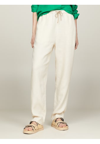 Leinenhose »CASUAL LINEN TAPER PULL ON PANT«, mit Metalllabel