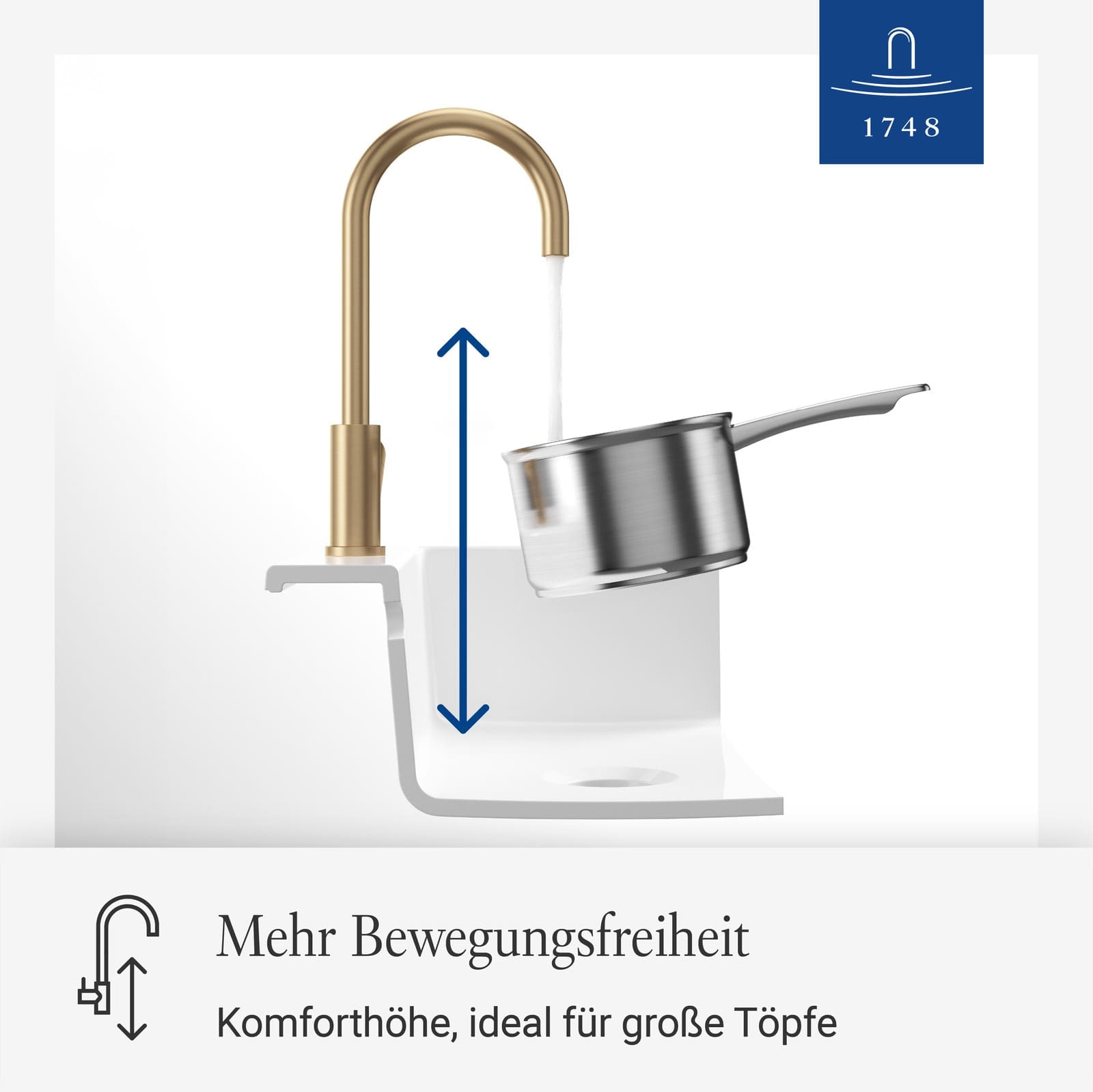 Villeroy & Boch Küchenarmatur »Küchenarmatur Umbrella 27,5 cm gold« 1 Stk. tlg.