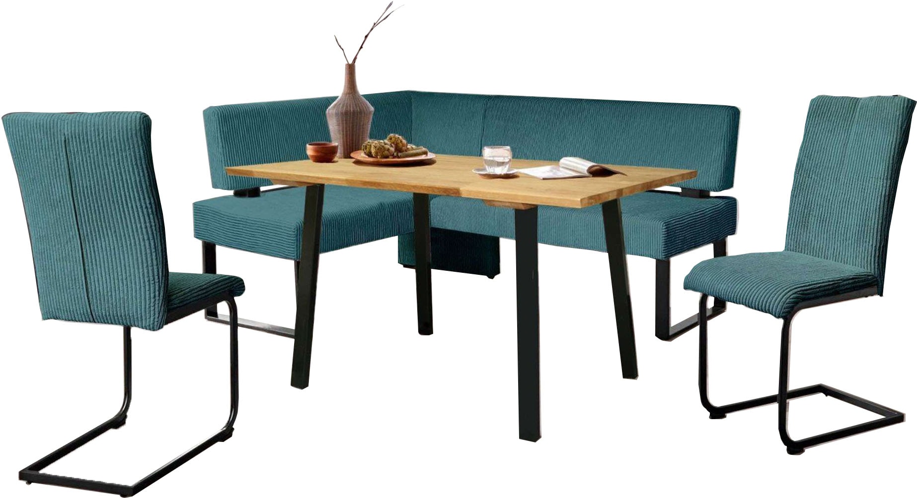 Home affaire Eckbankgruppe "Oliver", (Set, 4 tlg., 4-tlg), Eckbank mit Well günstig online kaufen