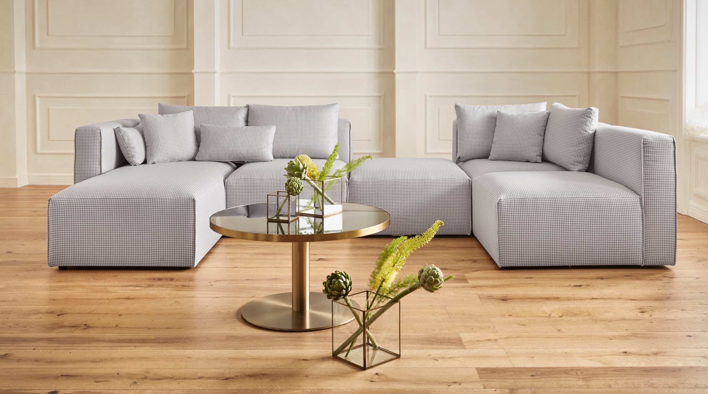 Home affaire Wohnlandschaft "Comfine U-Form", zusammengesetzt aus Modulen, günstig online kaufen