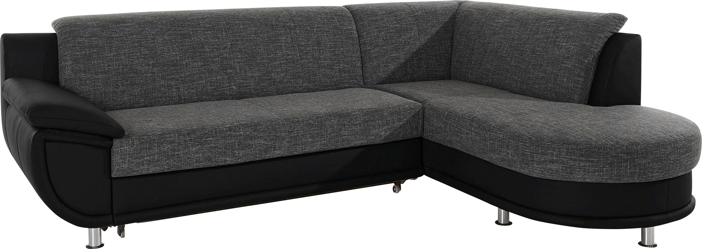 TRENDMANUFAKTUR Ecksofa »Rondo 3, zeitlos und bequem, Materialmix, breite Armlehnen, L-Form«, wahlweise mit Federkern für mehr Komfort, wahlweise mit Bettfunktion