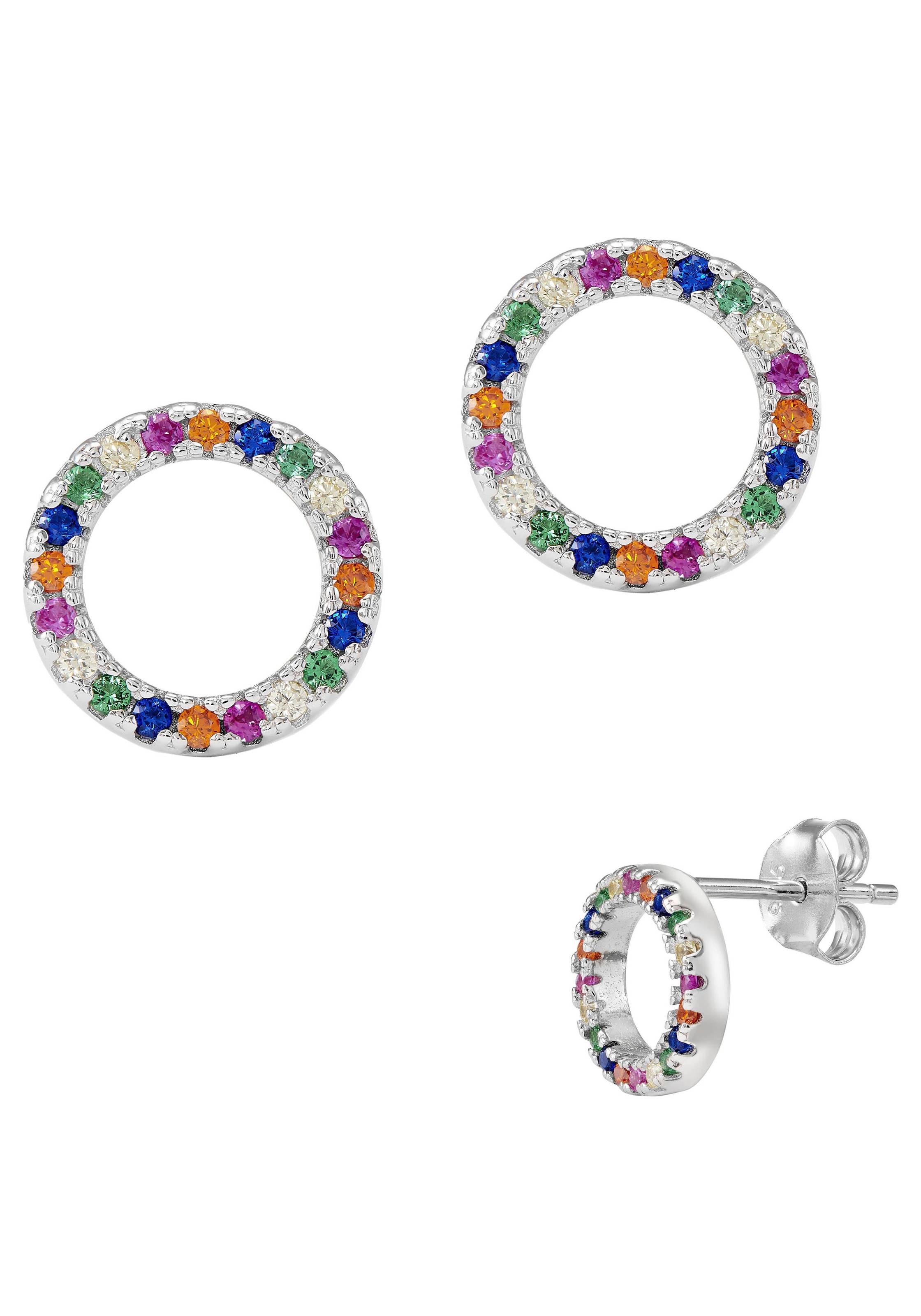 Paar Ohrstecker »Schmuck Geschenk Silber 925 Ohrschmuc Glitzer Regenbogen«, Made in...