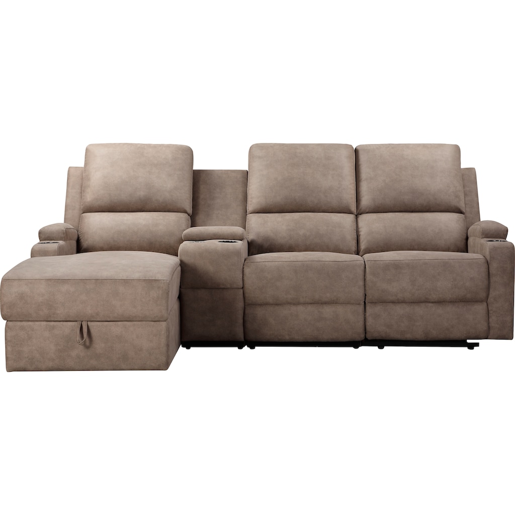 Home affaire Ecksofa »Napori Multimediasofa, 3er Kinosessel XXL, L-Form,«