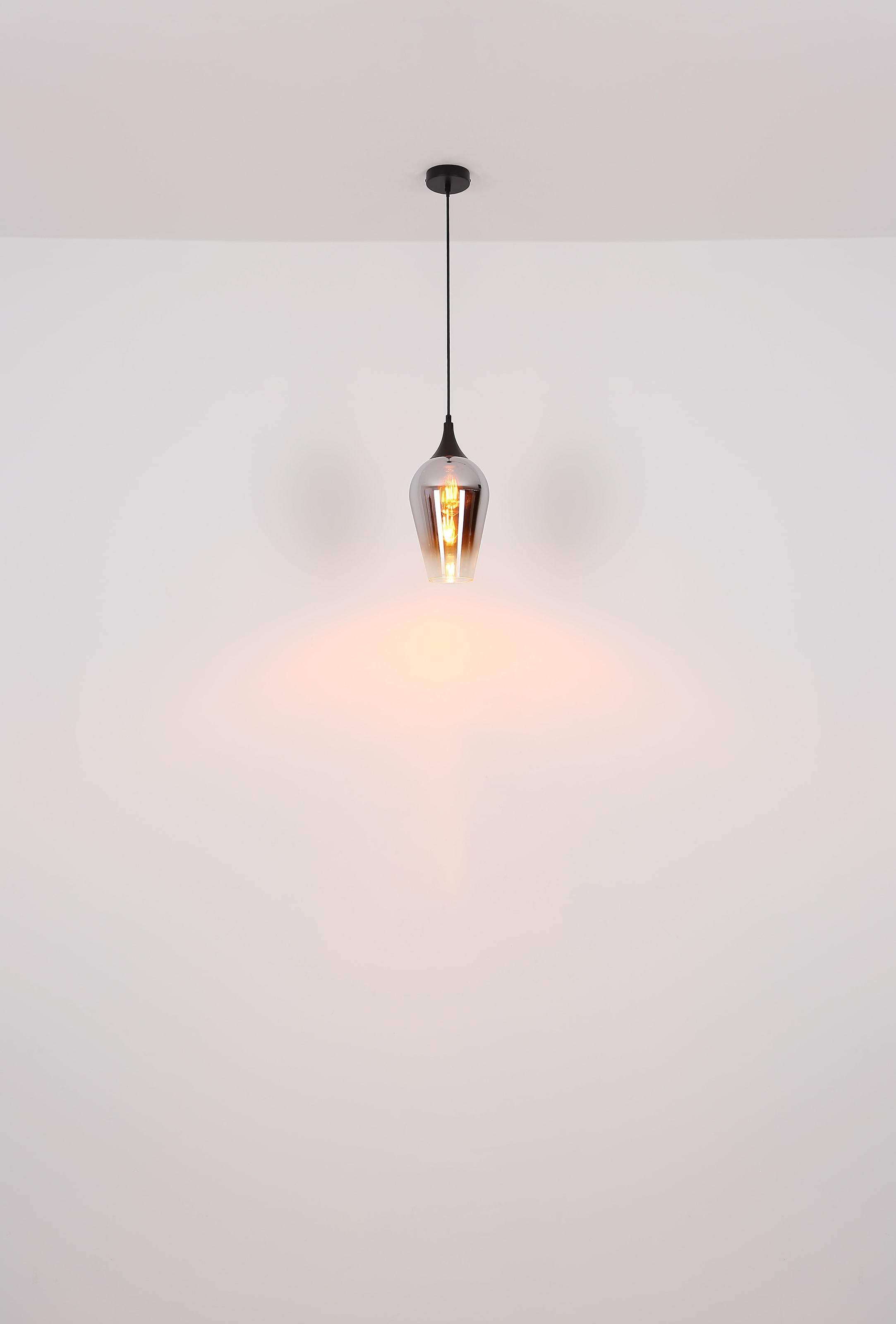GLOBO LIGHTING Hängeleuchte »LAVUS«, Leuchtmittel E27 | ohne Leuchtmittel, Hängelampe/Pendell./Glas verchromt/Höhe kürzbar/Esstisch/Wohnzimmer