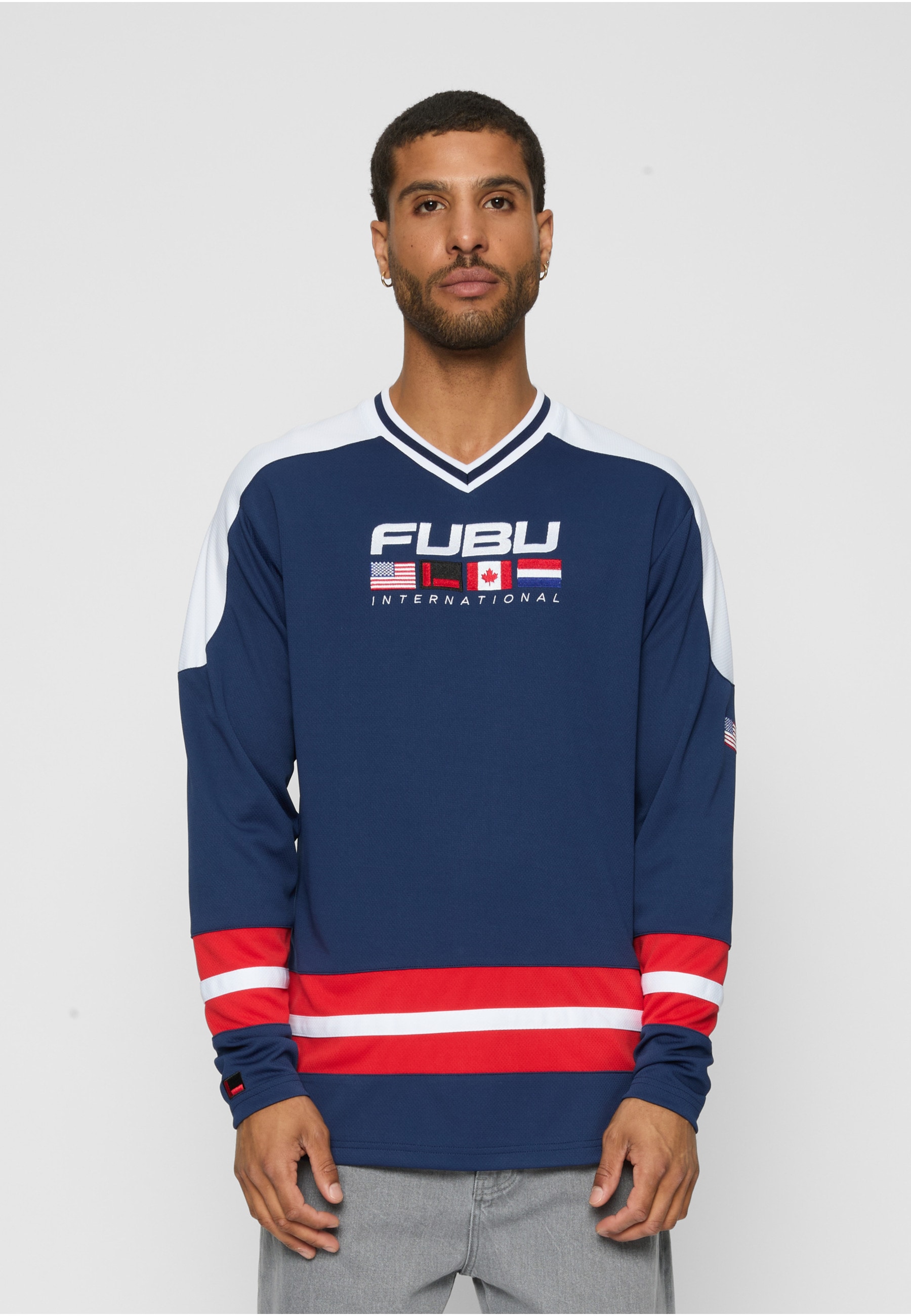 Fubu Longsleeve "Fubu FBMQ22004NVY Fubu Corporate Hockey Jersey" 1 Stk. günstig online kaufen