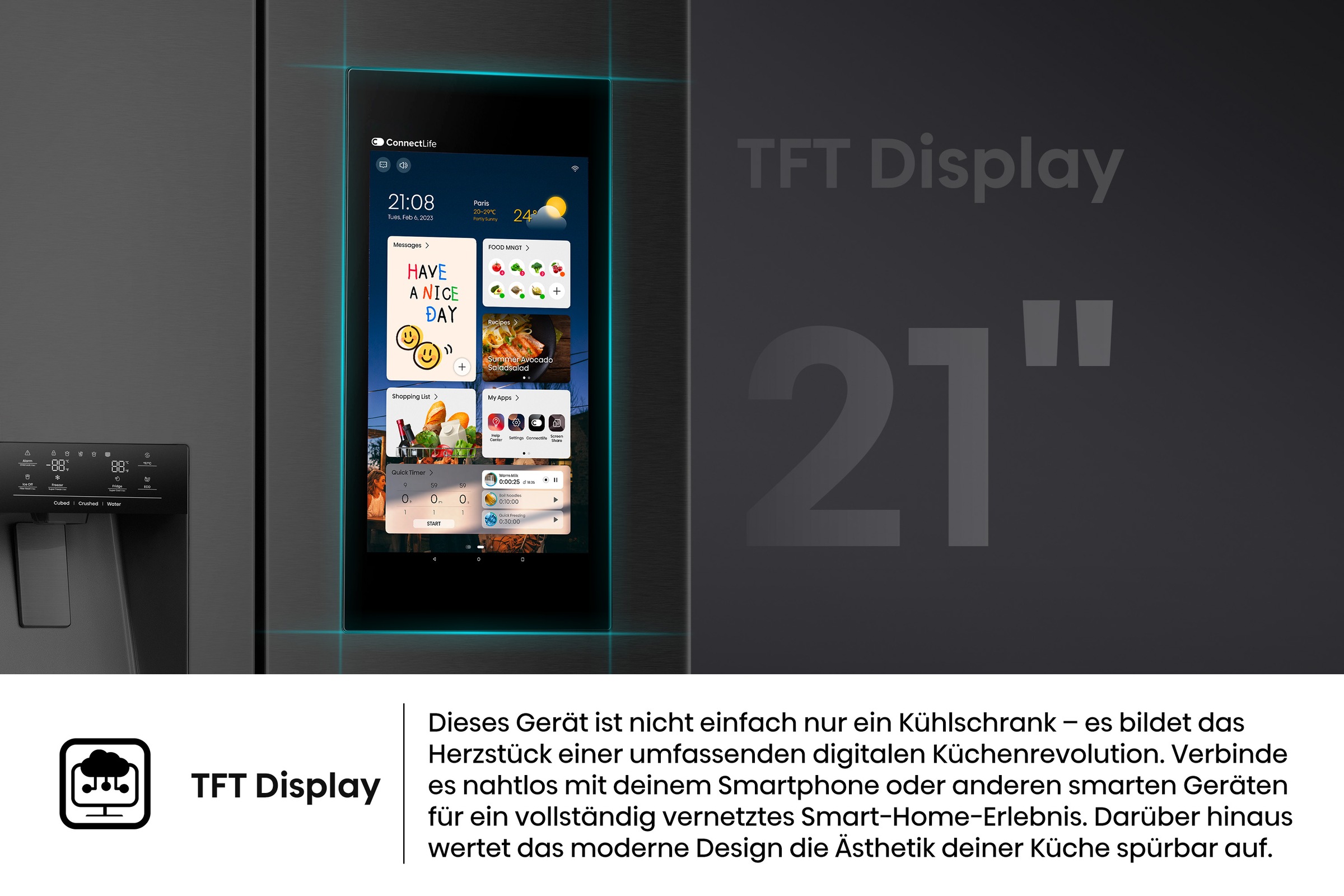Hisense Side-by-Side »RS9P628GPFE«, großes SMART-Display
