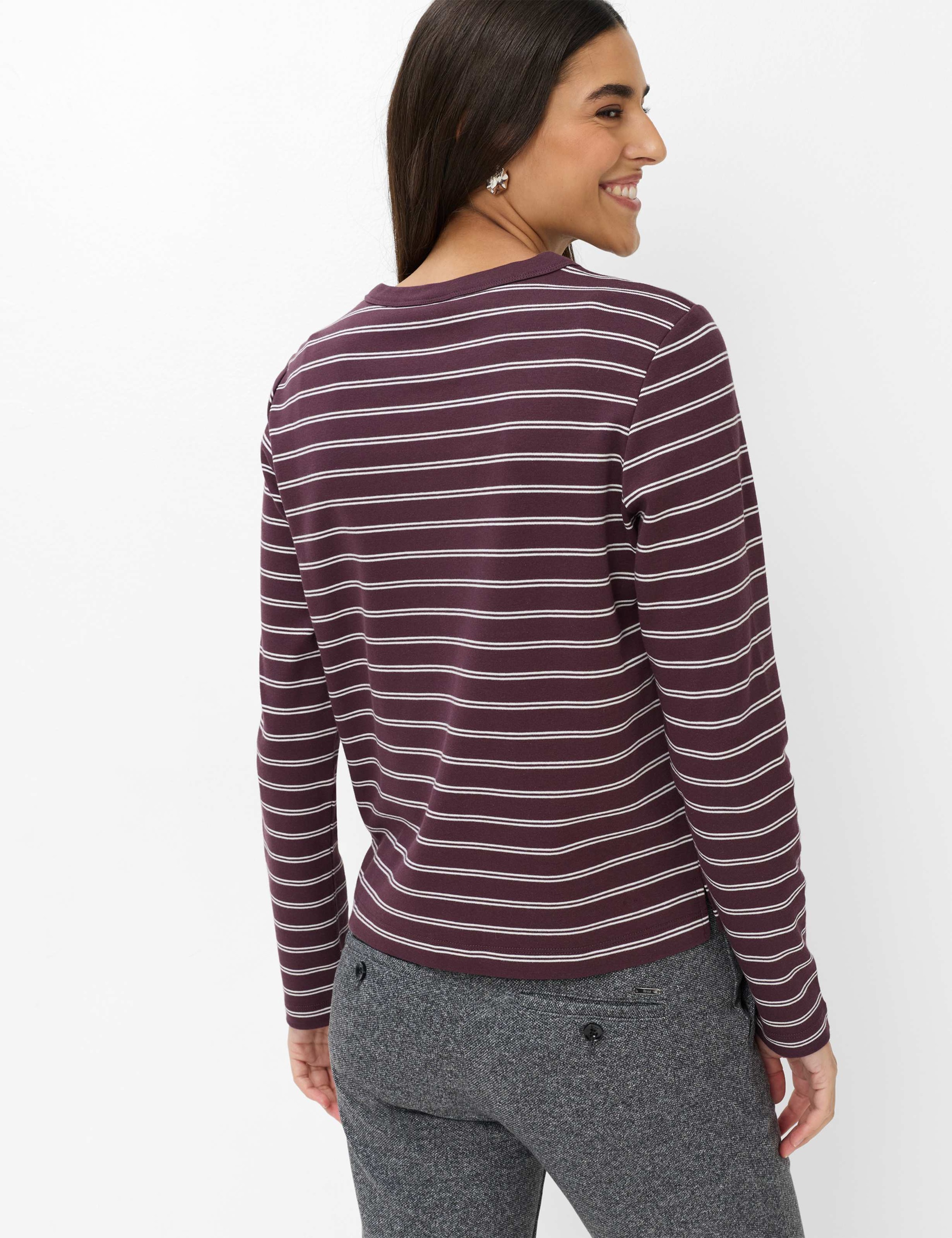 Brax Kurzarmshirt »Style CIRA L« Jersey: Streifen-Shirt aus reiner Baumwolle