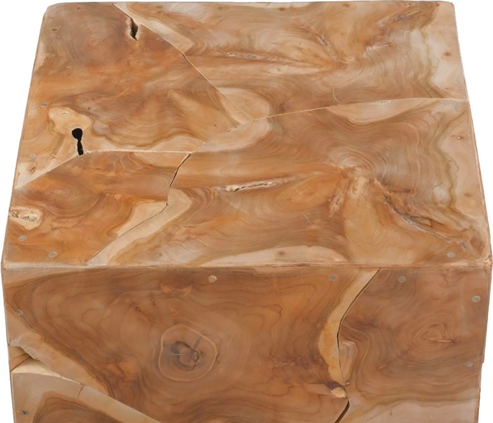 Kayoom Beistelltisch »Radix 525, hochwertiges Teakholz, Natur-Design«, (1 St.), Hochwertiges Teakholz, stabile Bauweise, detailreiche Handarbeit