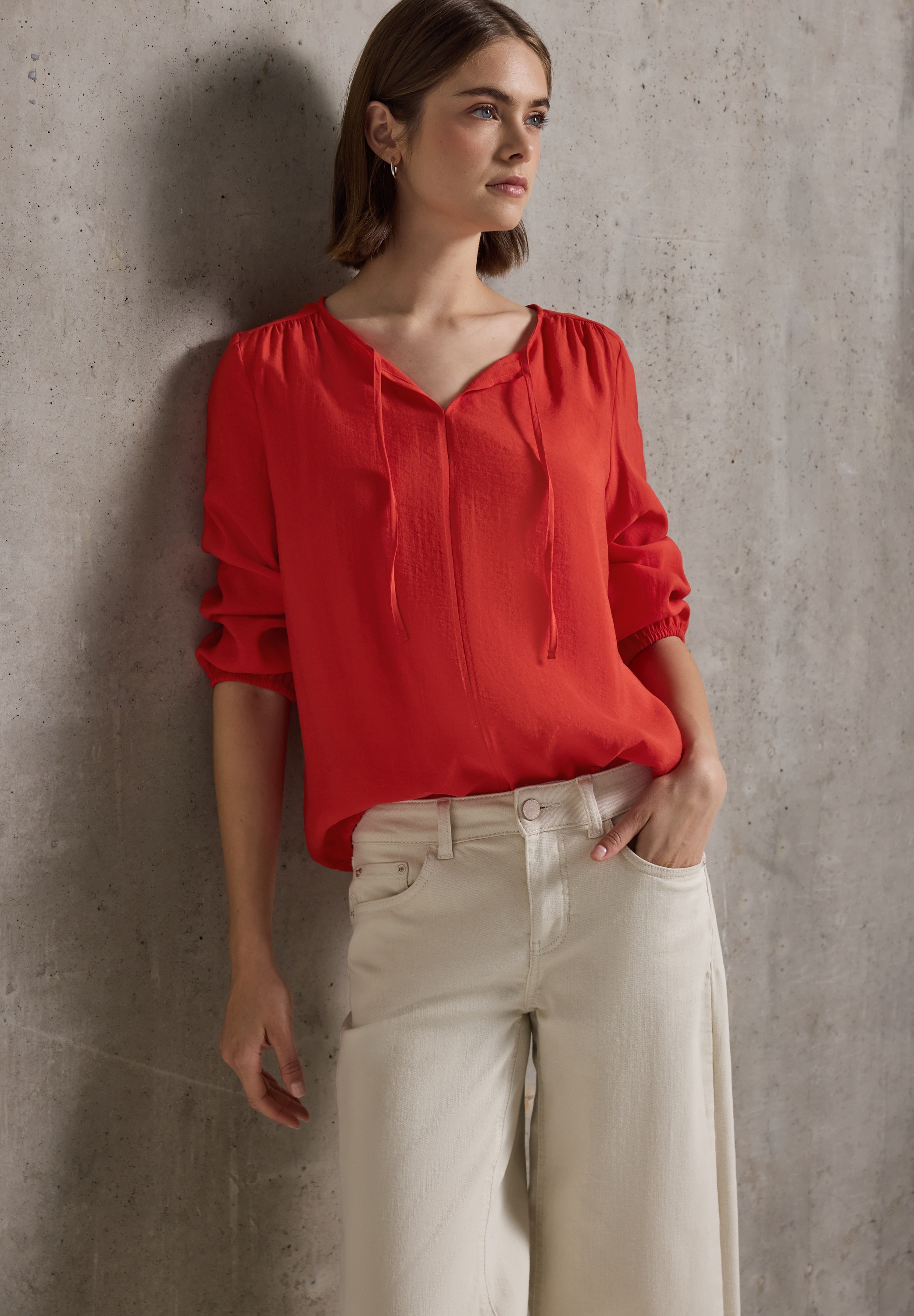 STREET ONE STUDIO Shirtbluse mit Tunnelzug am Saum
