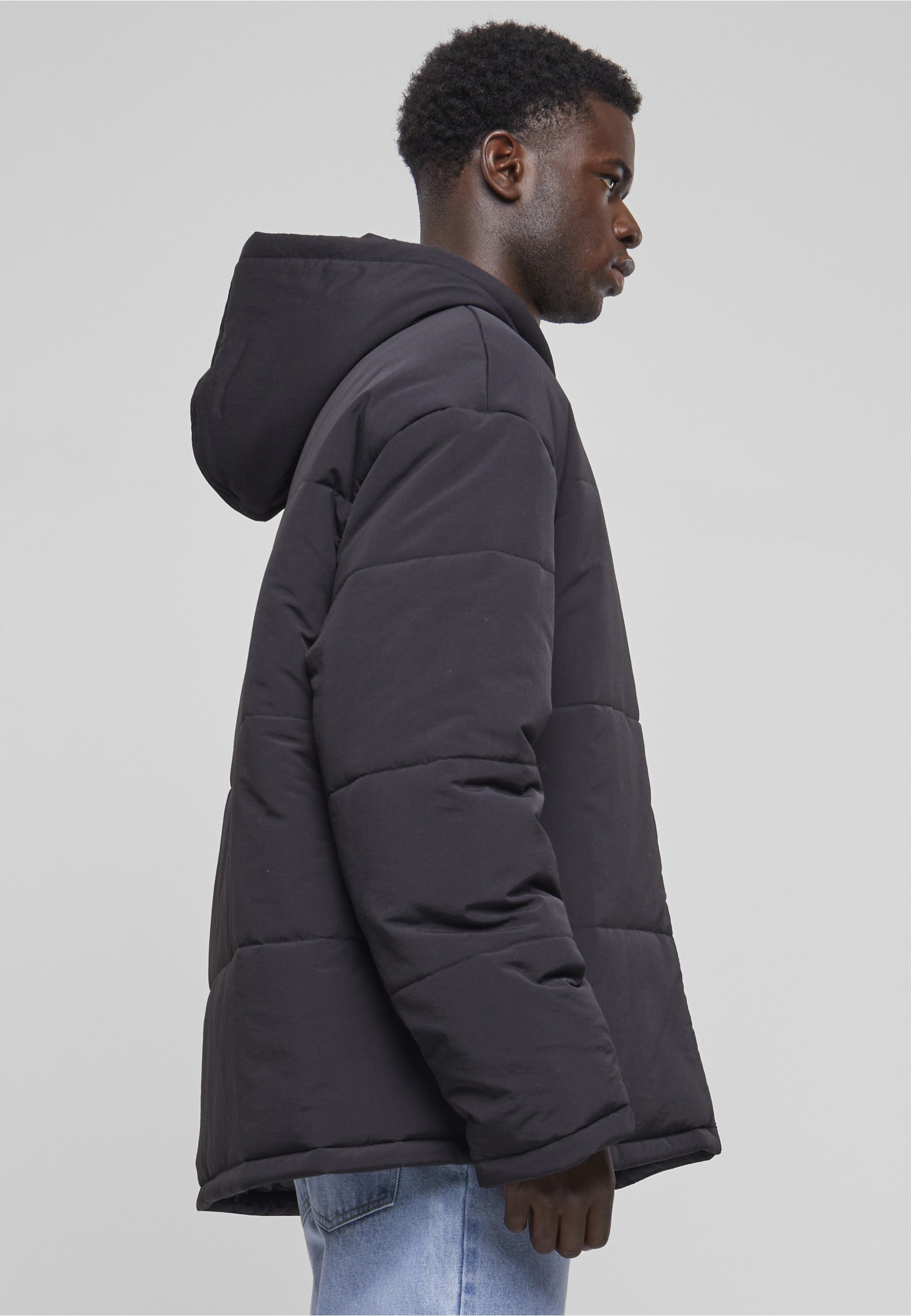 URBAN CLASSICS Allwetterjacke »Urban Classics Herren Hooded Block Puffer Jacket« 1 Stk. tlg. mit Kapuze