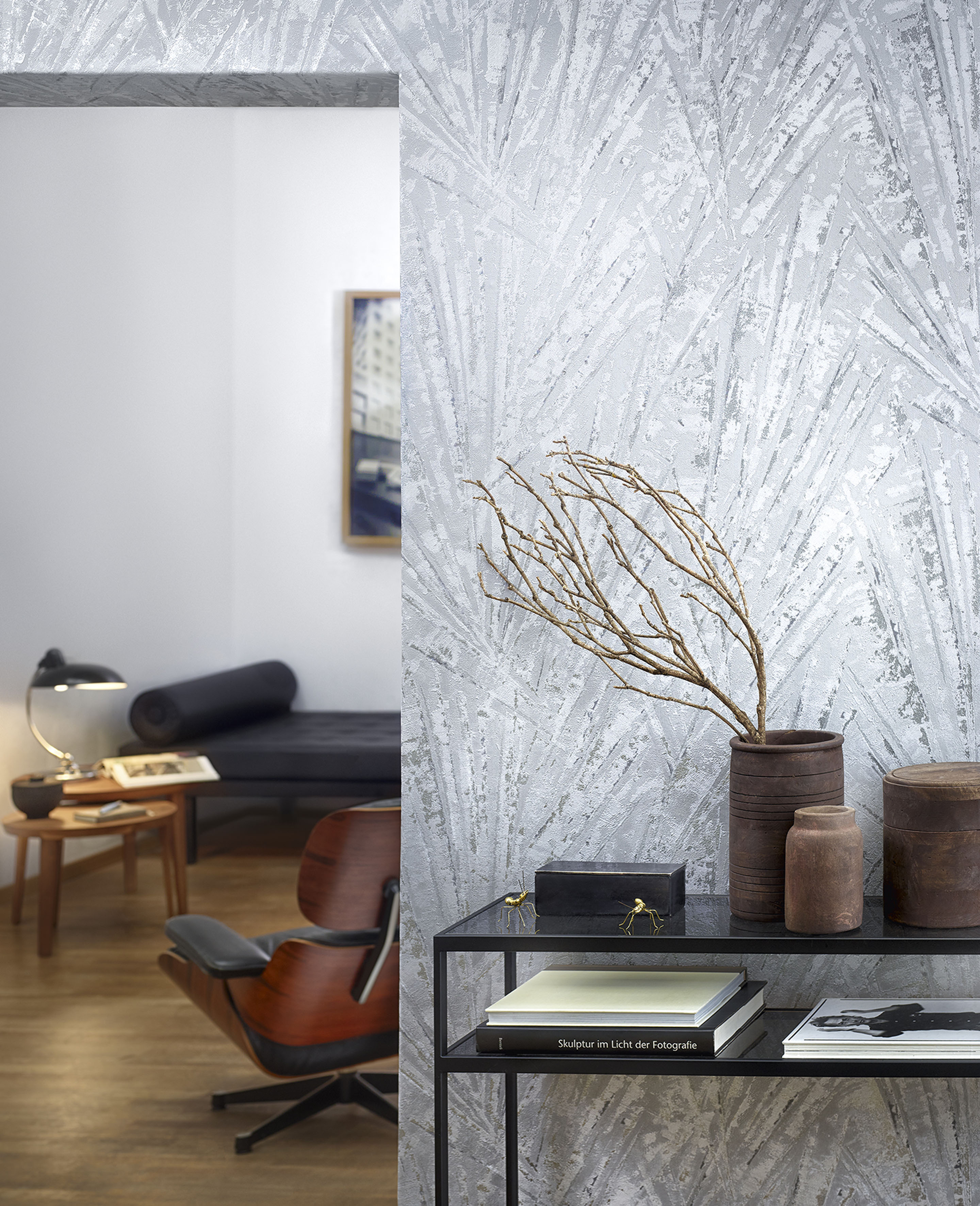 Marburg "Palm" Kunst Motiv glänzend geprägt Kunst moderne Tapete für Wohnzimmer Schlafzimmer Küche