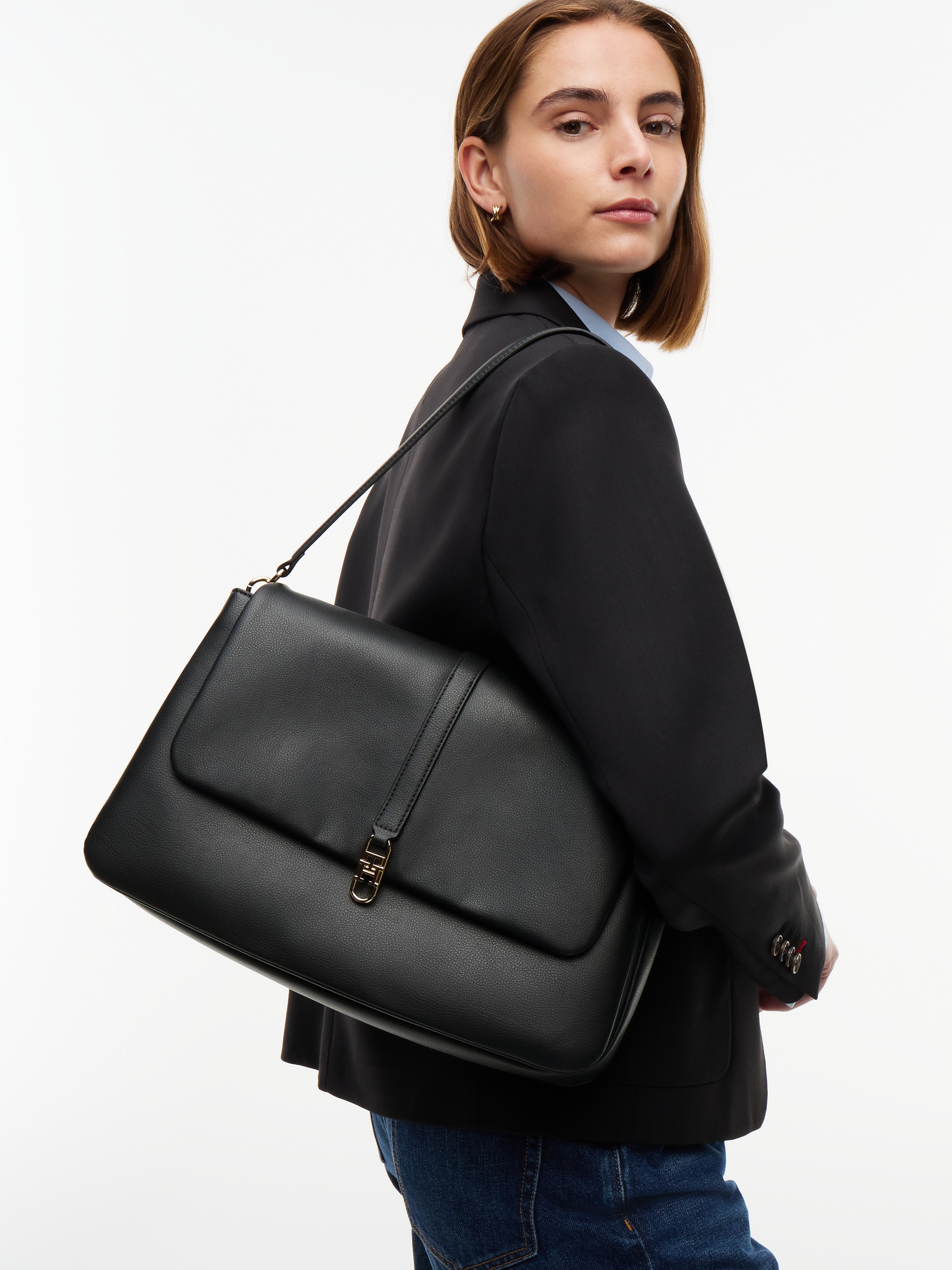 Tommy Hilfiger Handtasche »TH LIBRE SATCHEL« Damen Schultertasche, Umhängetasche mit TH-Magnetverschluss