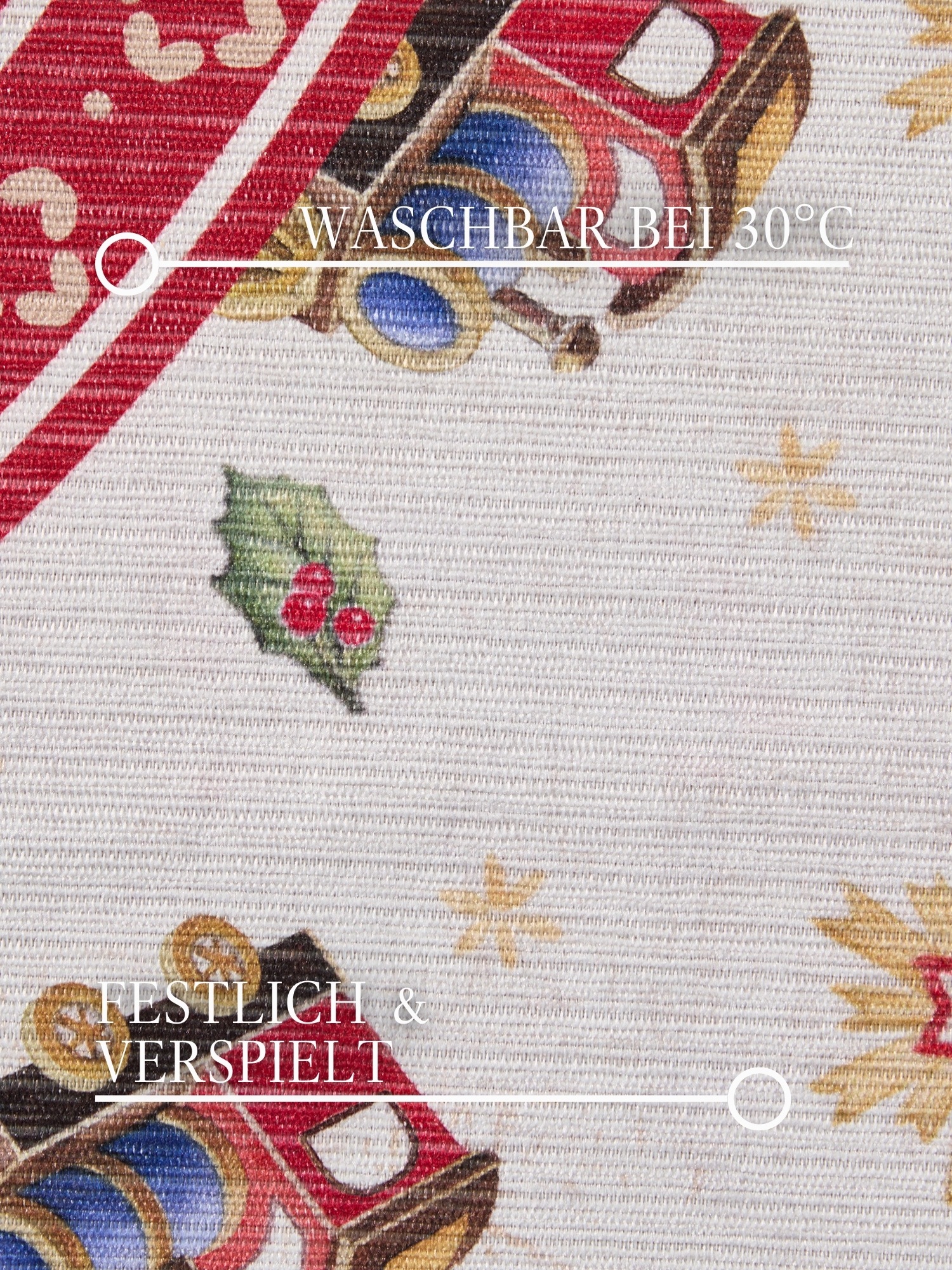 Villeroy & Boch Teppich »Toy's Deleight Limited Edition Christmas Train«, rund, 3 mm Höhe, Limited Edition, Weihnachten, Wohnzimmer, Baumrock, Waschbar, Rund