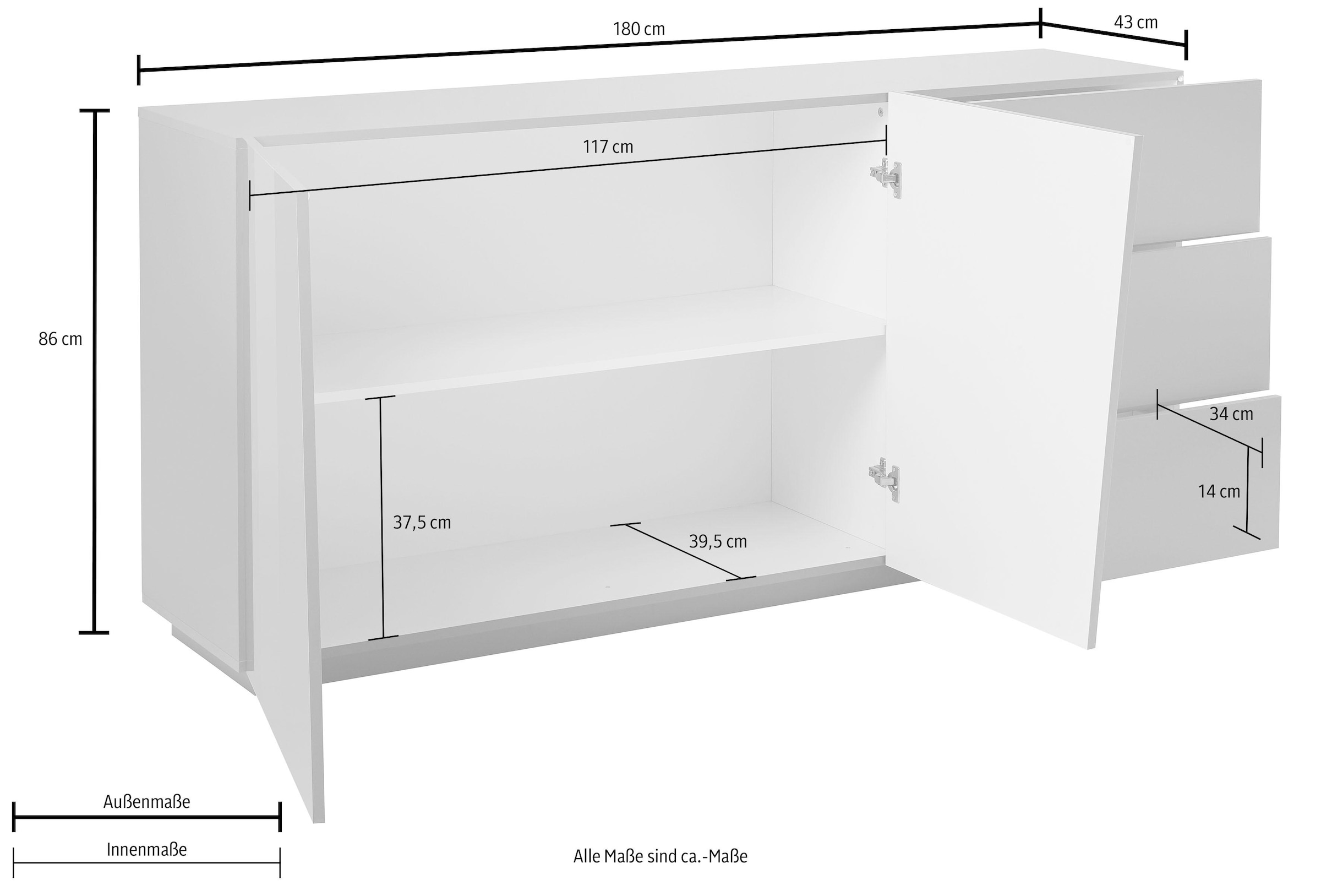 INOSIGN Sideboard »Vega«, Breite 180 cm