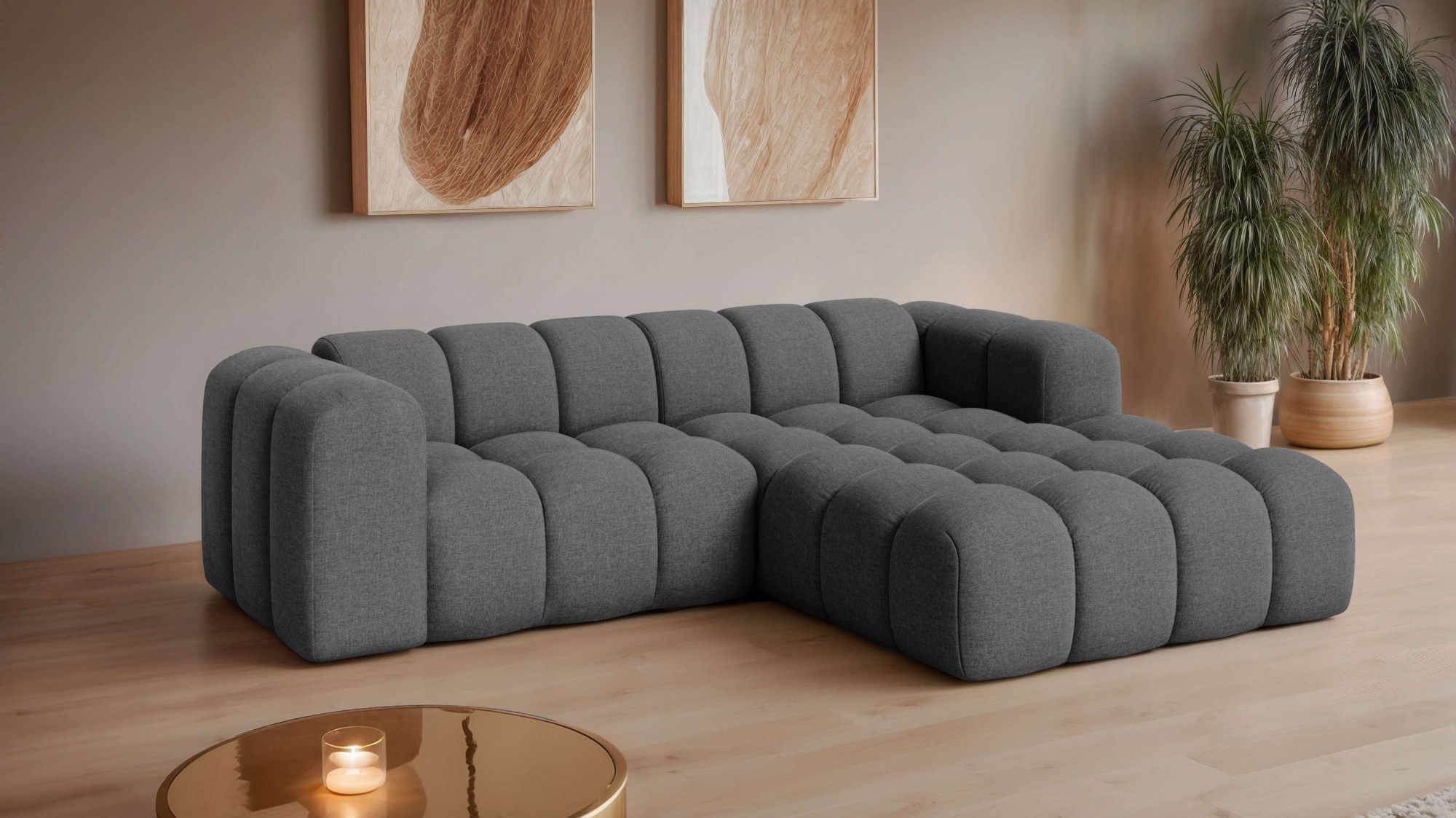 OTTO home Ecksofa "KALLIE L-Form, 248 cm - OTTO. Verlässliche Qualität." Bubble Optik, moderne Steppung, hoher Sitzkomfort