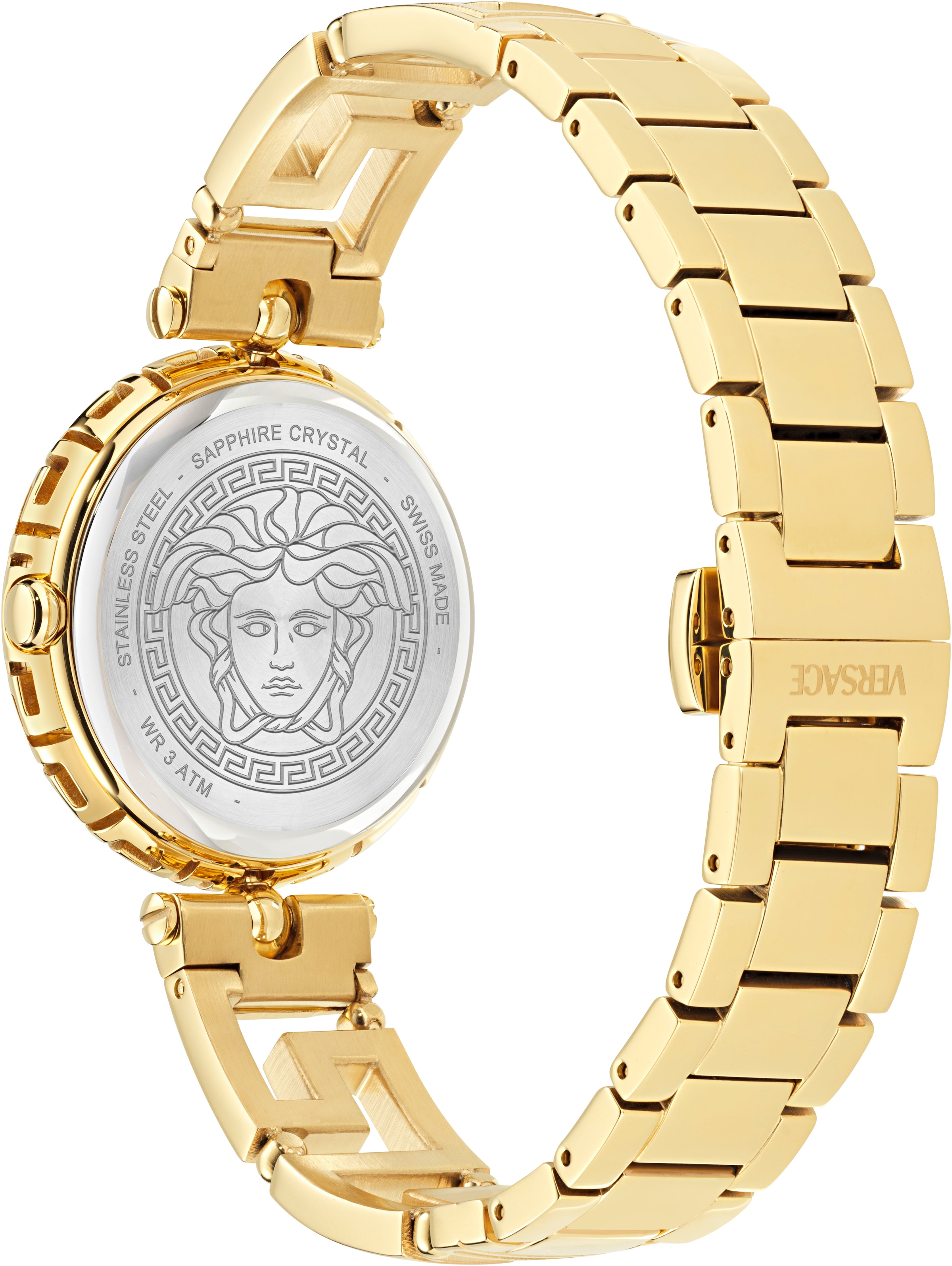 Versace Quarzuhr »MEDUSA JEWEL«, Armbanduhr, Damenuhr, Swiss Made, Edelstahlarmband, analog