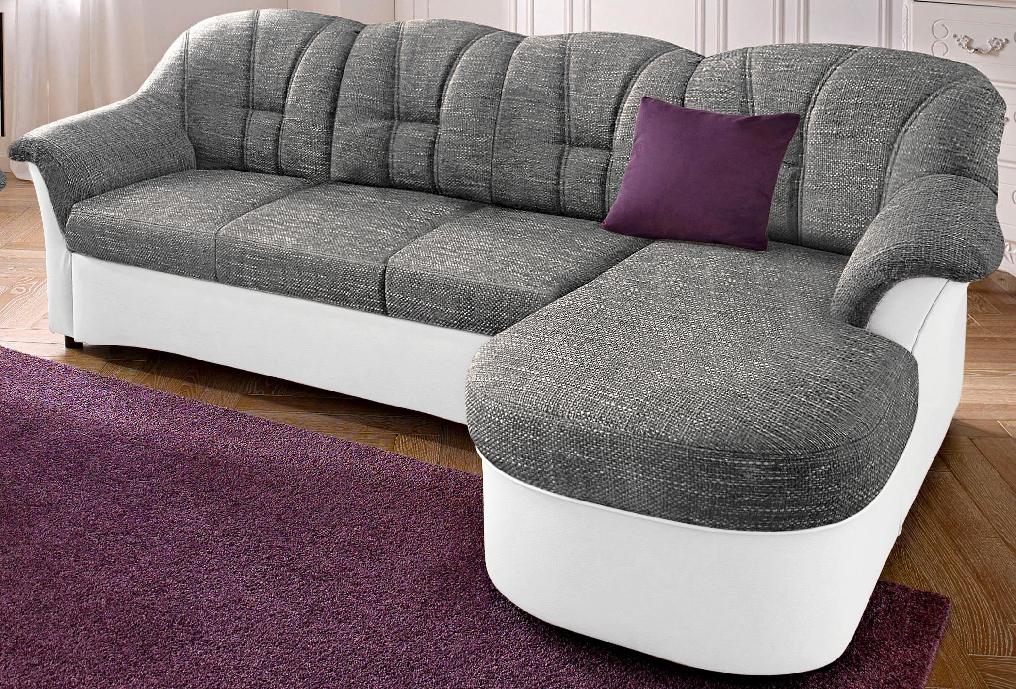 DOMO collection Ecksofa "FLORES Schlafsofa, 233x142x86 cm, L-Form" whlw. mit Bettfunktion, whlw. mit Federkern