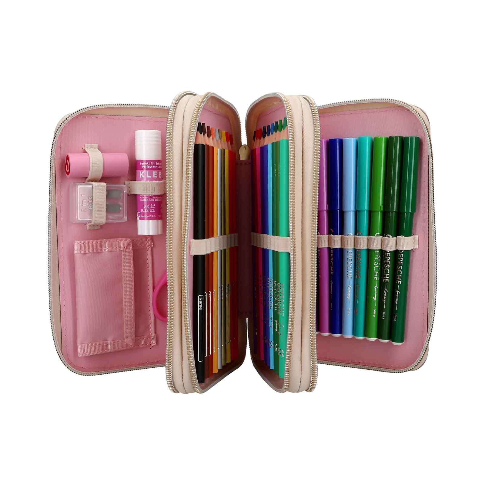 Depesche Buntstift »3-Fach Federtasche CLASSIC inkl. Stifte Miss Melody 7,5 x 13 x 20 cm rosa«