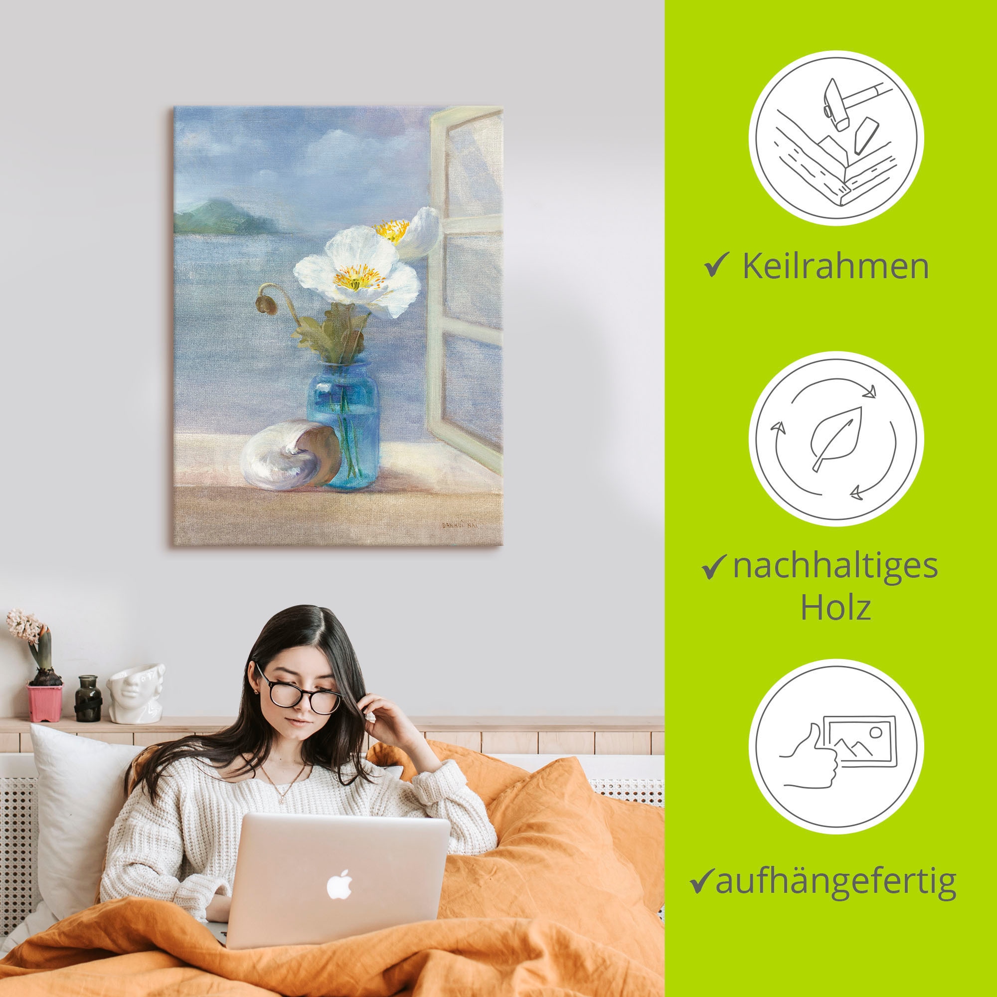 Artland Wandbild »Küsten Blumen II«, Arrangements, (1 St.), als Leinwandbild, Poster in verschied. Größen