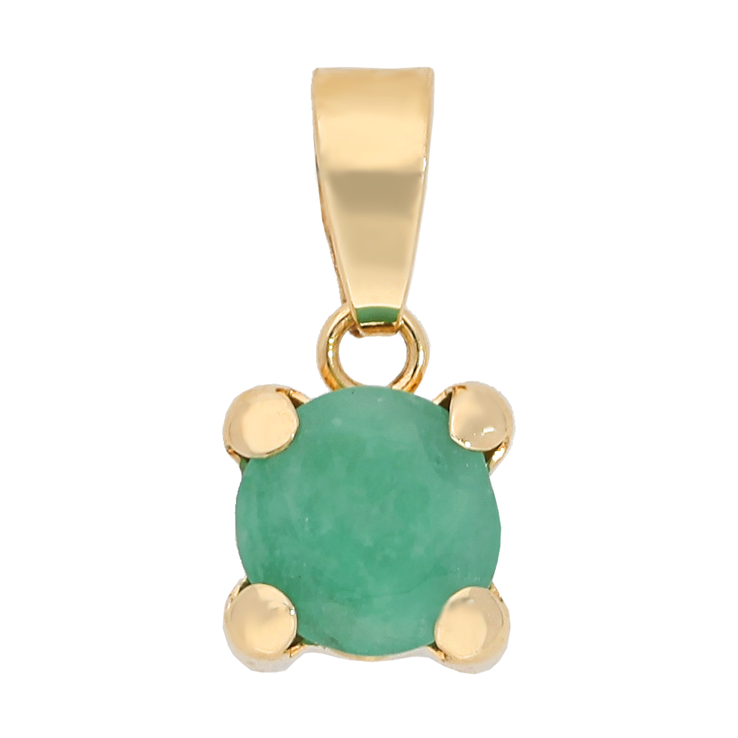 FIRETTI Damen Kettenanhänger "Schmuck Geschenk Gold 375 Halsschmuck Anhänger Solitär", Gelbgold 375, 0,29 ggelbgoldfarben, grün, grün, Gelbgold 375,