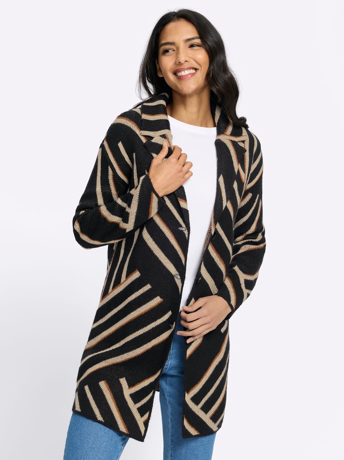 Classic Basics Longstrickjacke