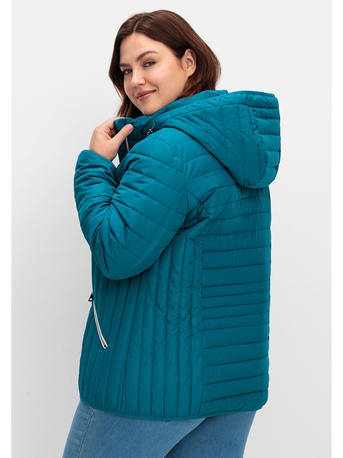 Sheego Steppjacke »Große Größen«, mit Kapuze, leicht wattiert, mit abnehmbarer Kapuze
